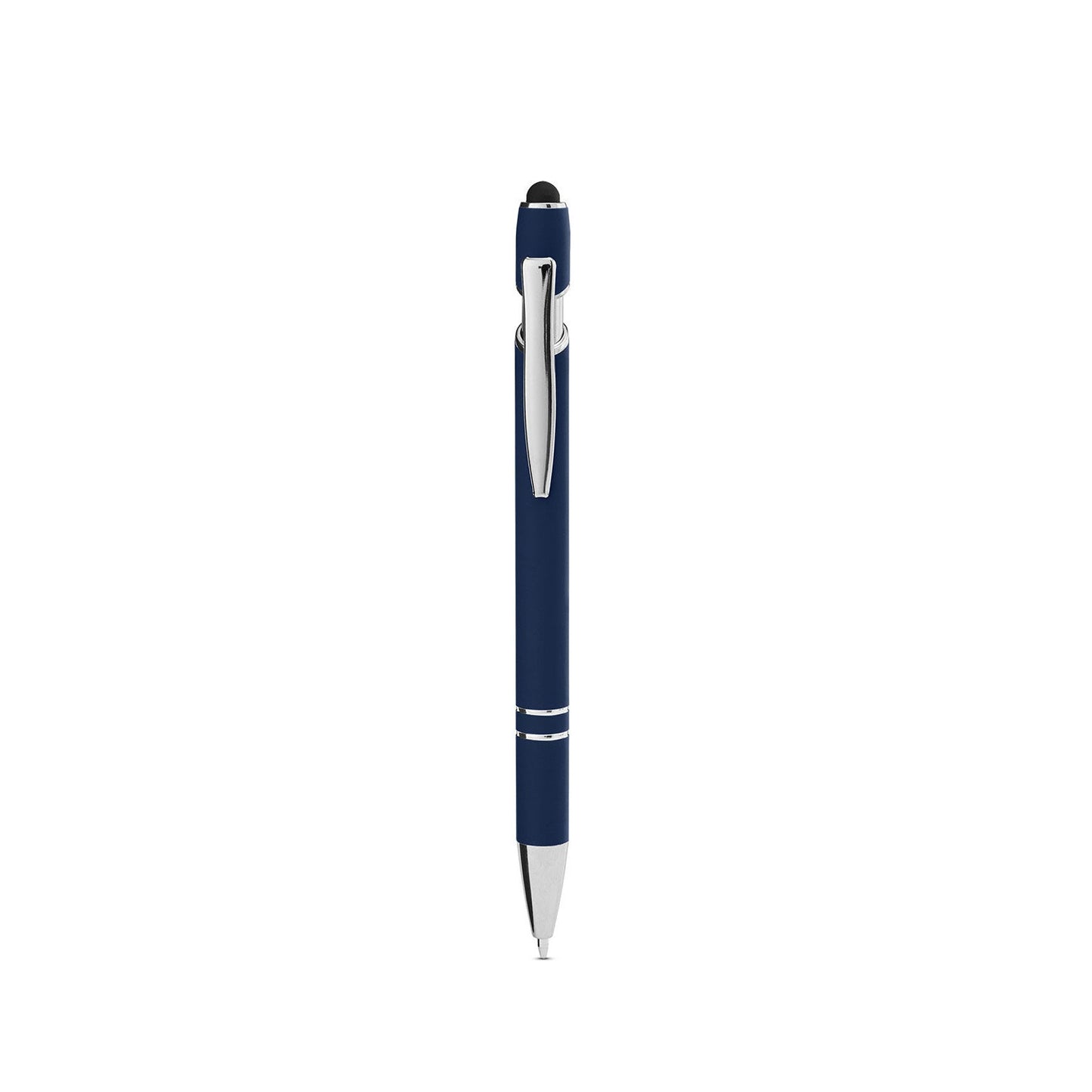Core365 Rubberized Aluminum Click Stylus Pens, Classic Navy