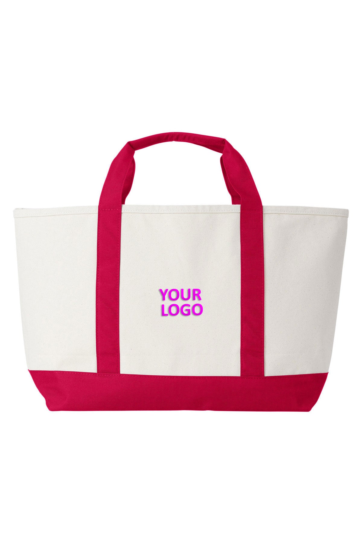 Vineyard Vines Custom Canvas Captain Tote, Natural/Lighthouse Red