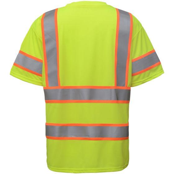 GSS Two tone short sleeve t shirt with chest pocket 5009 LIME [Solar Pile Driver]