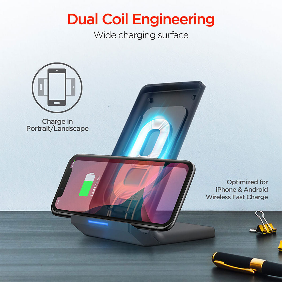 Hypergear 10W Wireless Fast Charging Custom Stands, Black [Launch]