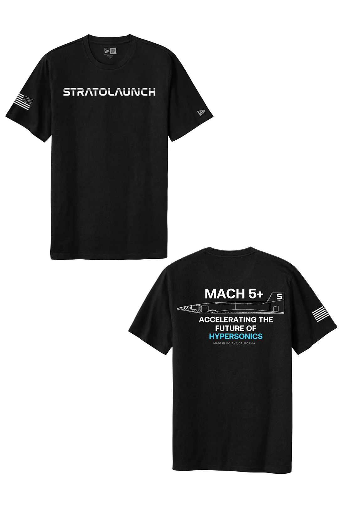 New Era Tri-Blend Printed Tee, Black Solid [Stratolaunch]