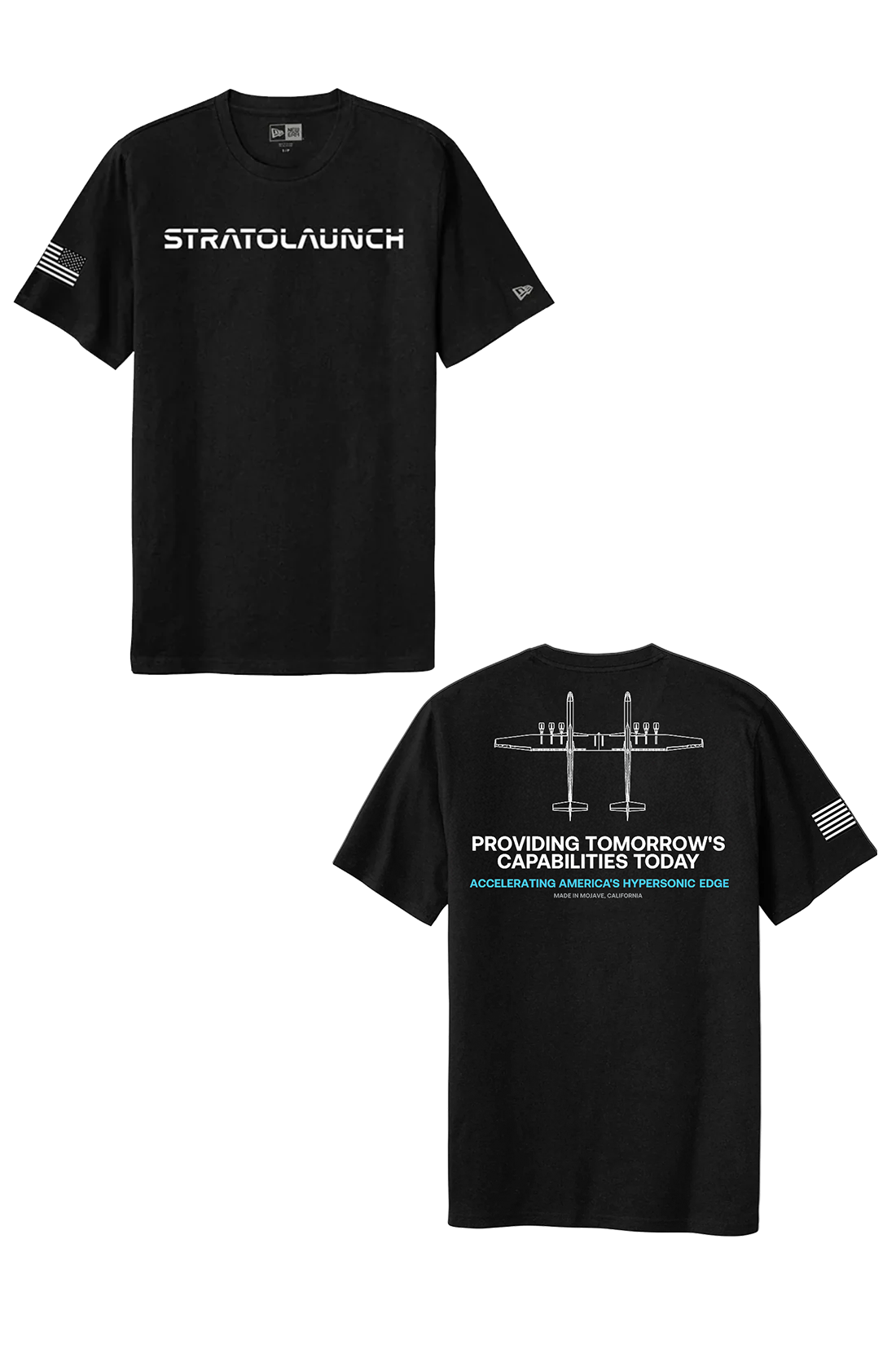 New Era Tri-Blend Printed Tee, Black Solid [Stratolaunch]