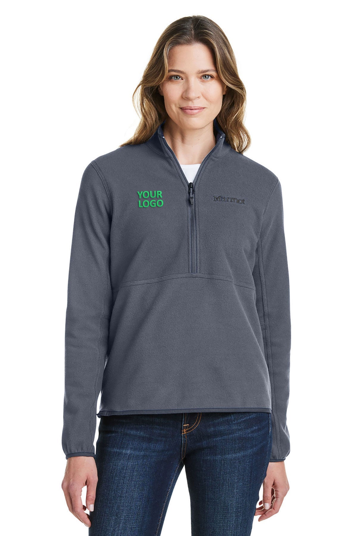 Marmot Ladies Rocklin Half-Zip Custom Jackets, Steel Onyx