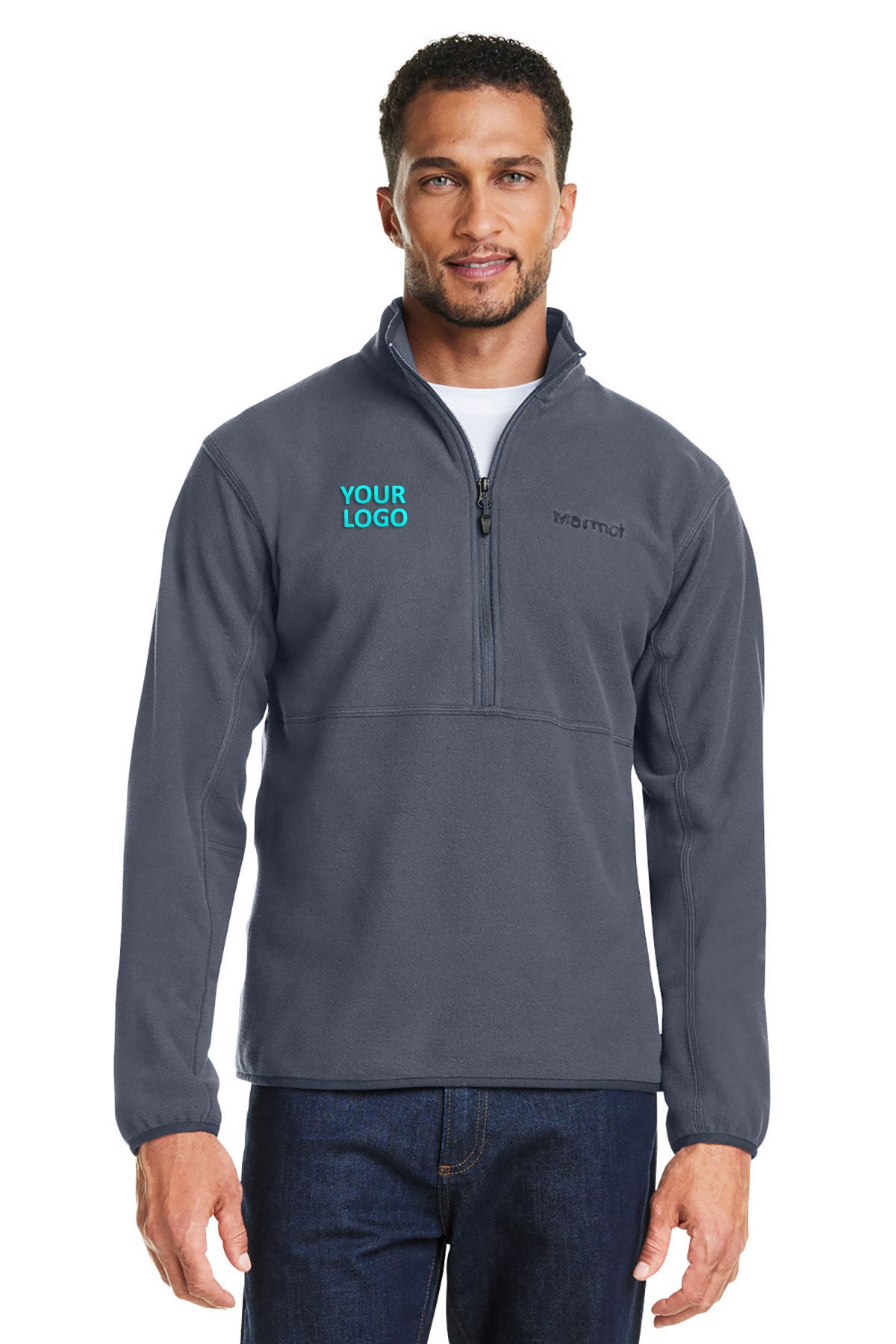 Marmot Rocklin Half-Zip Custom Jackets, Steel Onyx