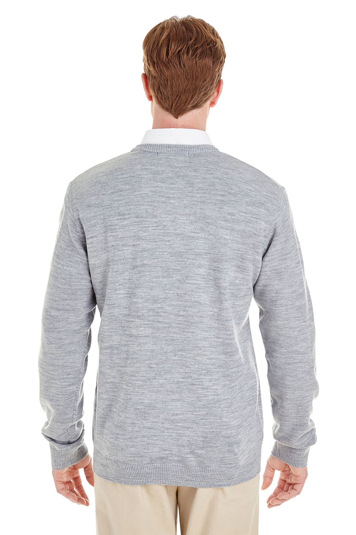 Harriton Pilbloc Custom V-Neck Sweaters, Grey Heather