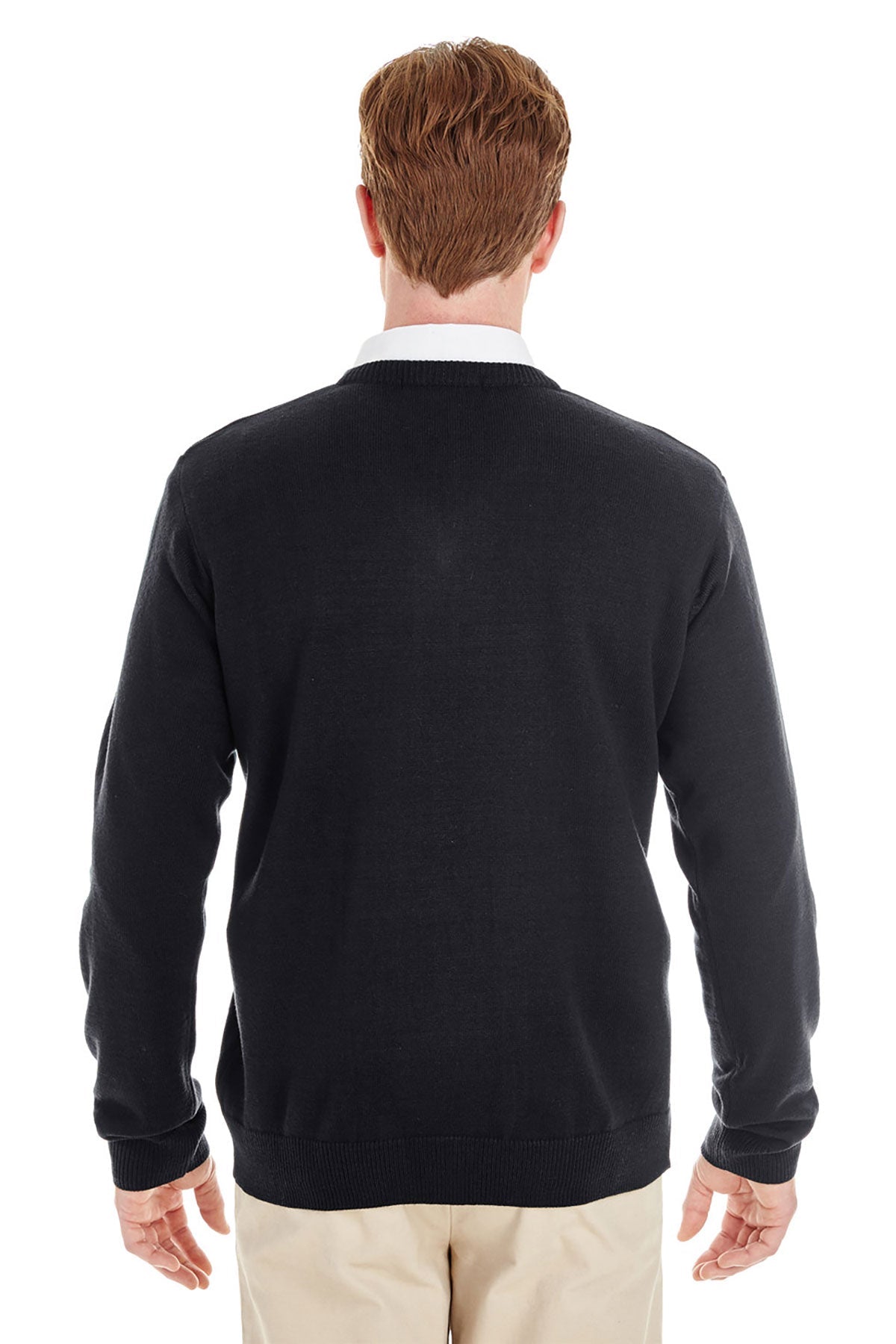 Harriton Pilbloc Custom V-Neck Sweaters, Black [Via Transportation / Sioux Area Metro]