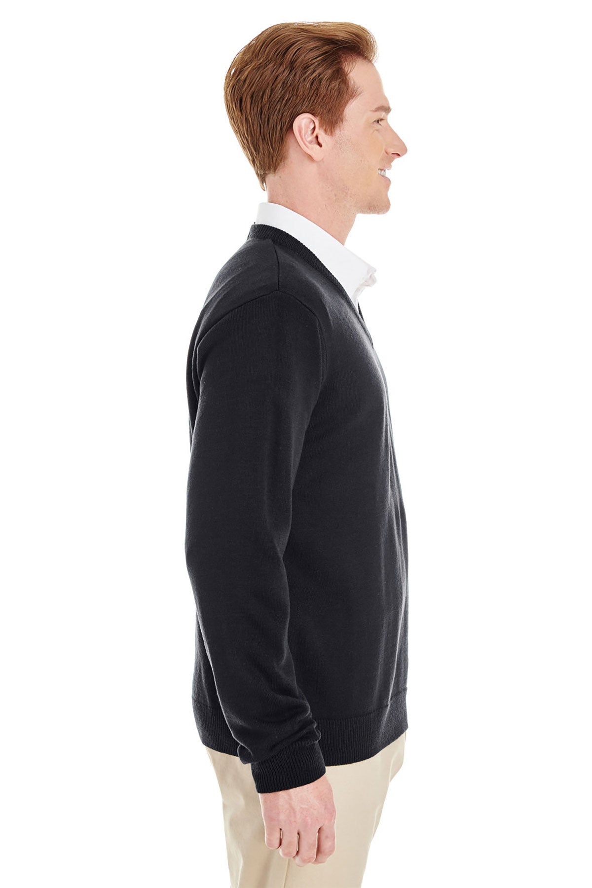 Harriton Pilbloc Custom V-Neck Sweaters, Black [Via Transportation / Sioux Area Metro]