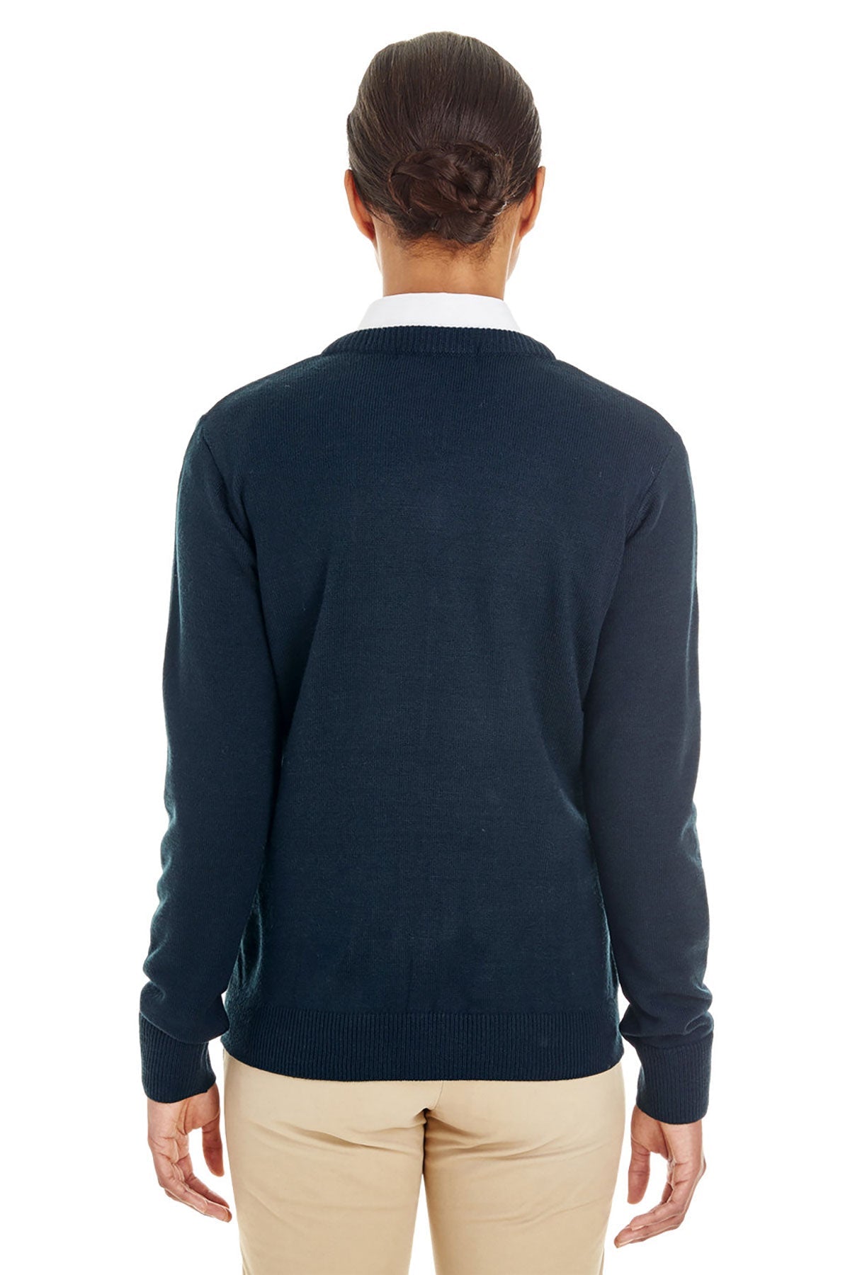 Harriton Ladies Pilbloc Custom V-Neck Sweaters, Dark Navy [Kentucky United Methodist Children's Homes]