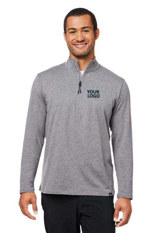 Glyder Ladies Marbled Jersey Fairway Custom Quarter-Zips, Ash Grey Marble