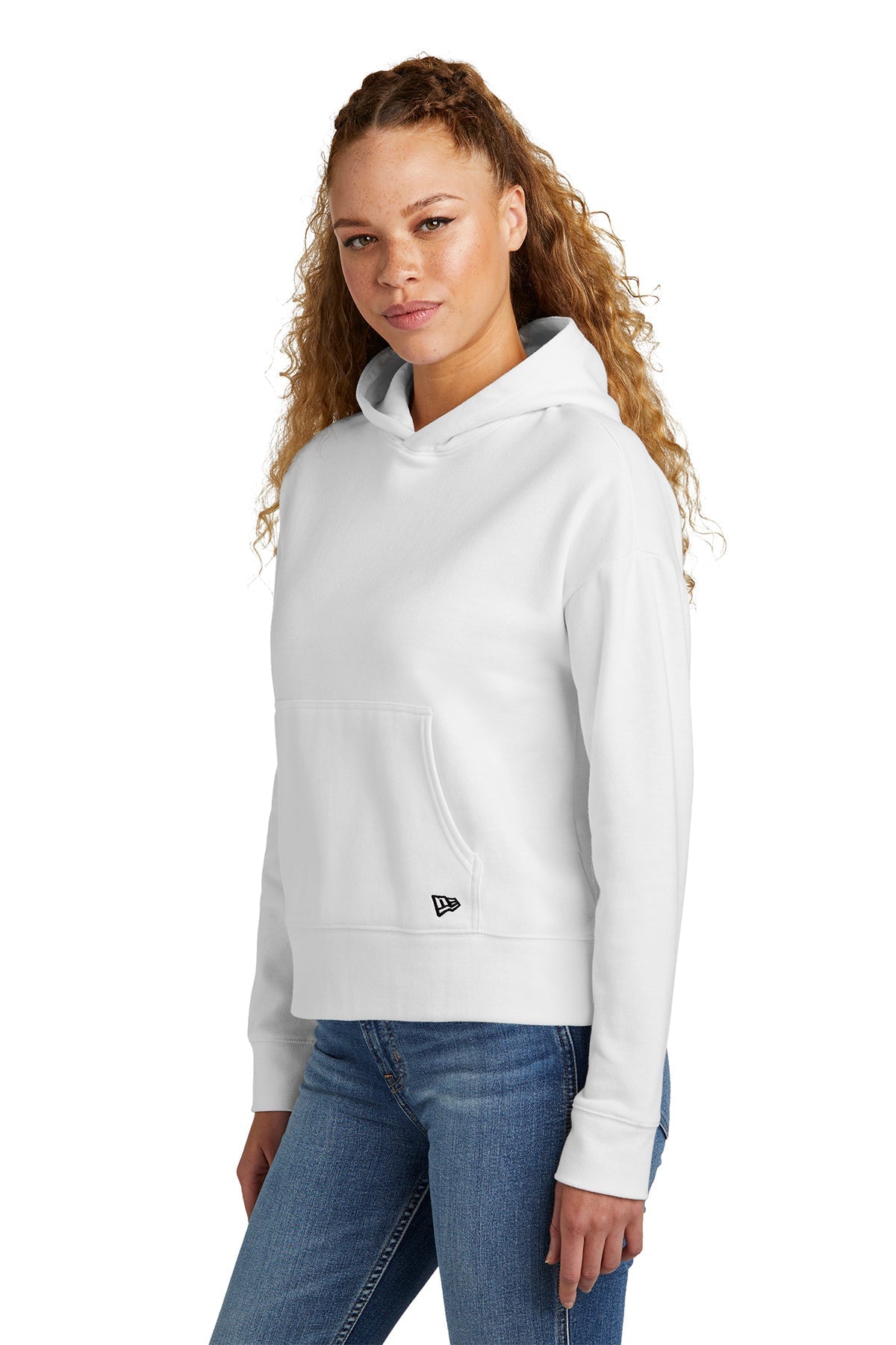 New Era Ladies Comeback Fleece Customized Hoodies, White [Launch Test 1]
