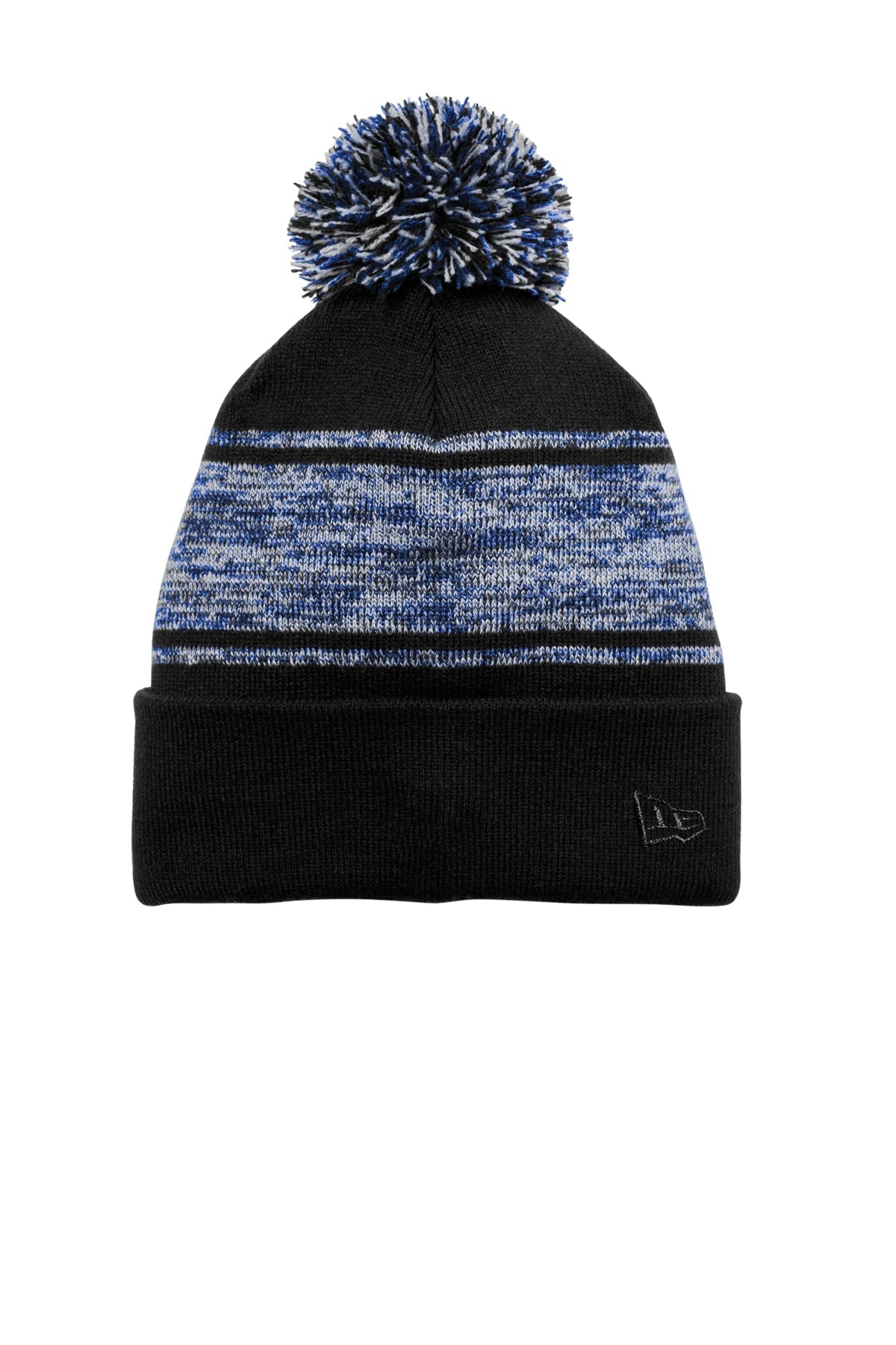 New Era Knit Chilled Pom Beanies, Black/ Royal [Sumitomo Drive Technologies]