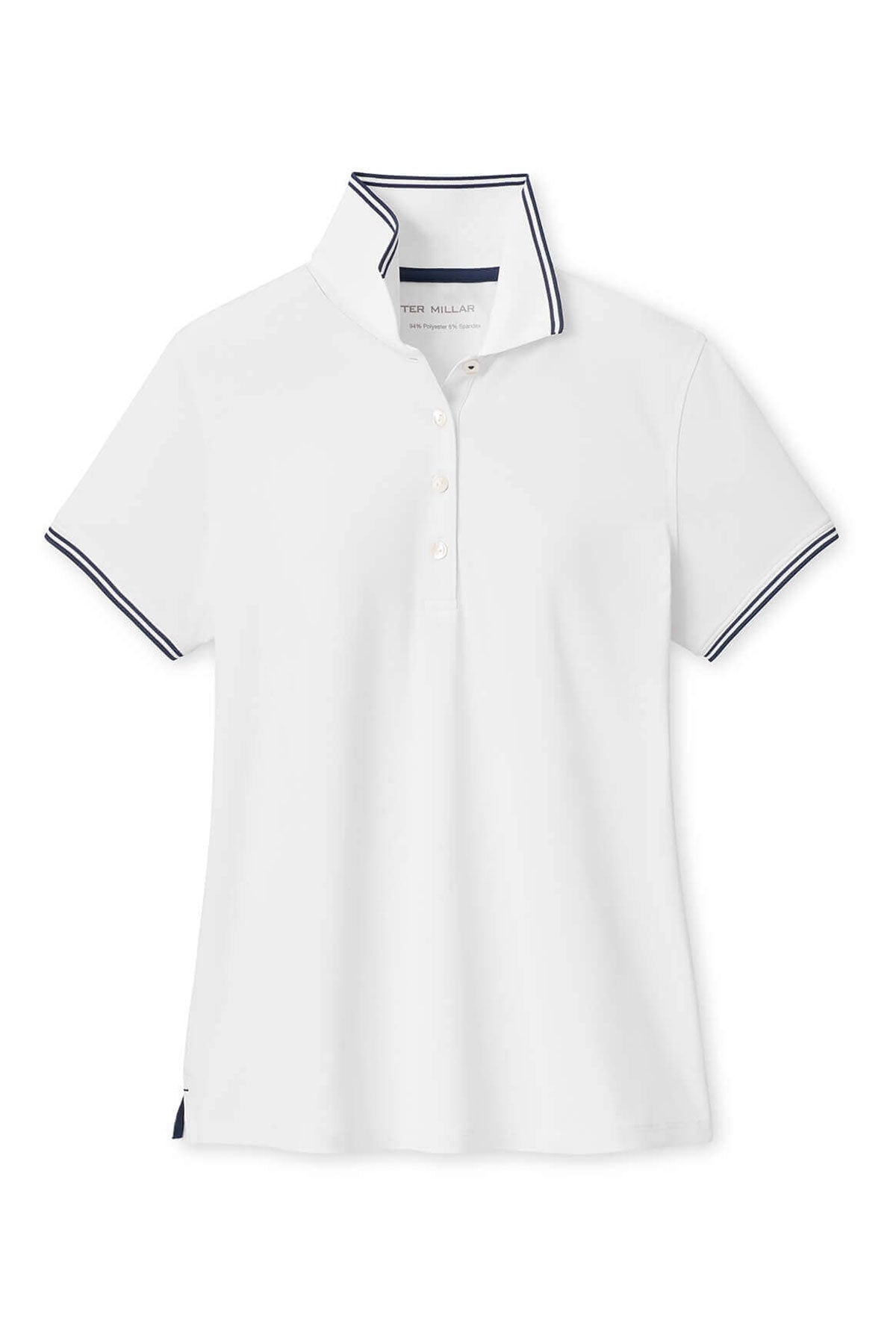 Peter Millar Women's Canterbury Tipped Sport Mesh Custom Polos, White