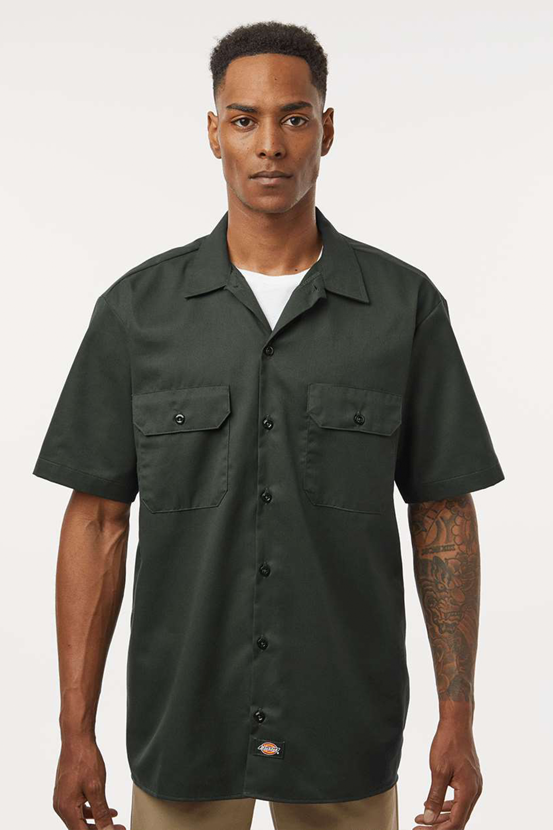 Dickies Short-Sleeve Work Shirt 2574, Olive Green