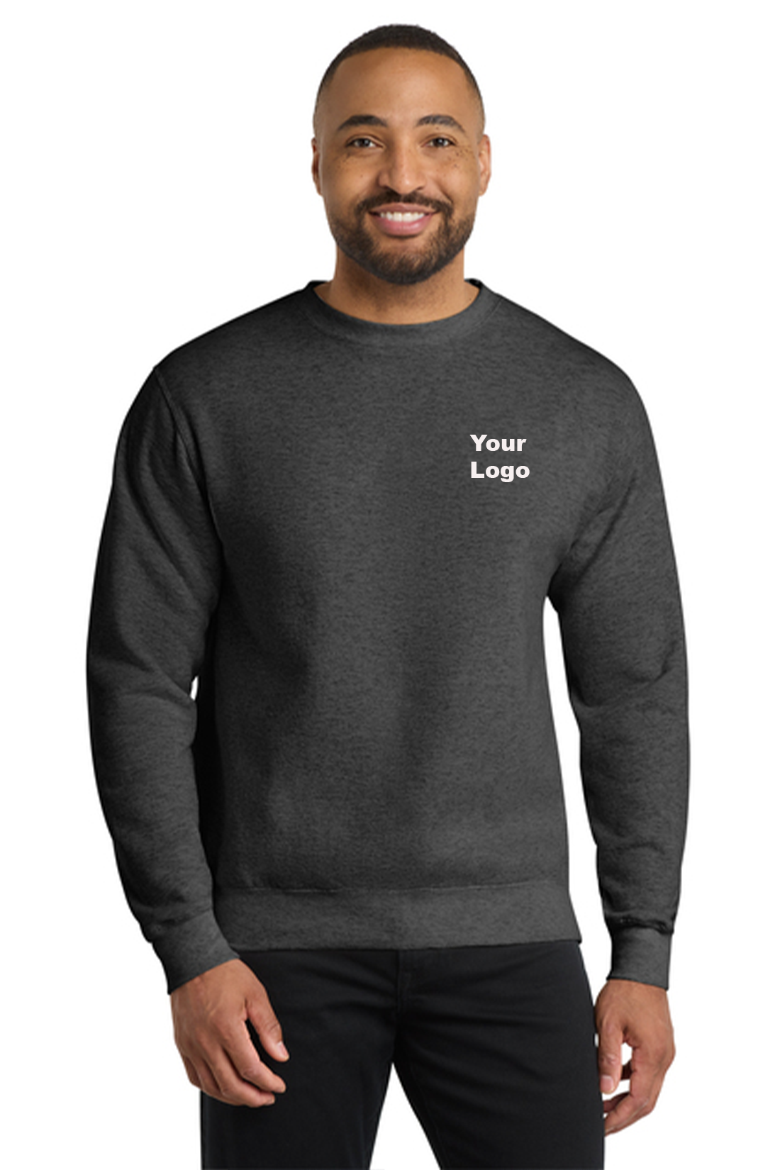 Port & Company Core Fleece Branded Sweatshirts, Dark Heather Grey