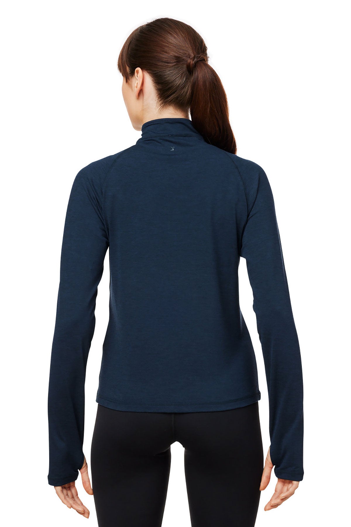 Glyder Ladies Marbled Jersey Fairway Custom Quarter-Zips, Navy Marble [The Braff Group]