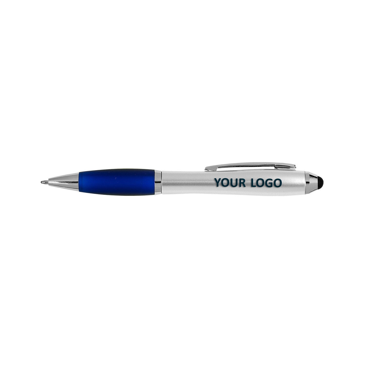 Prime Line Ergo Stylus Pens, Silver/ Blue