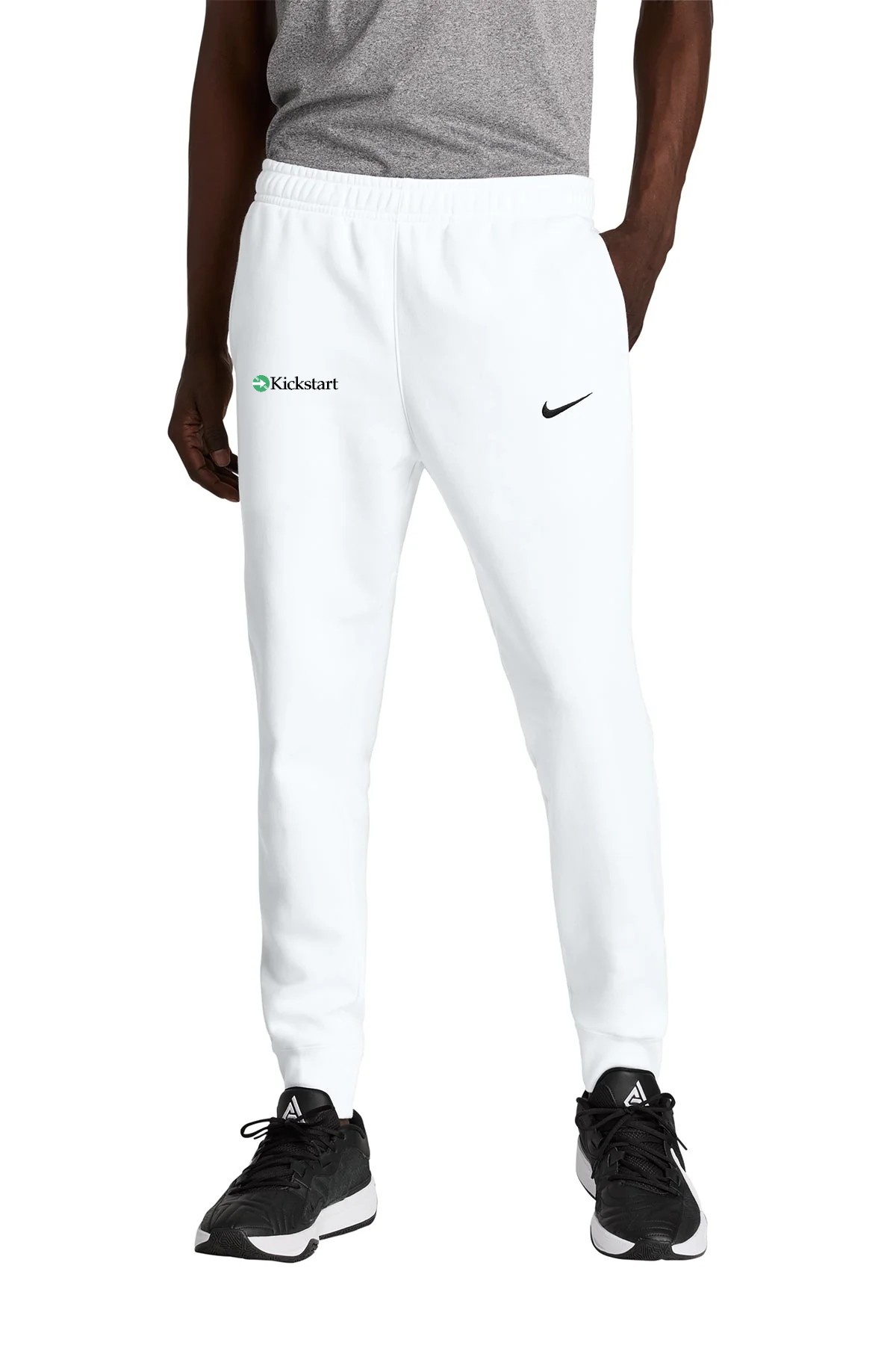 Nike Club Fleece Custom Joggers, White [Georgia Kickstart]