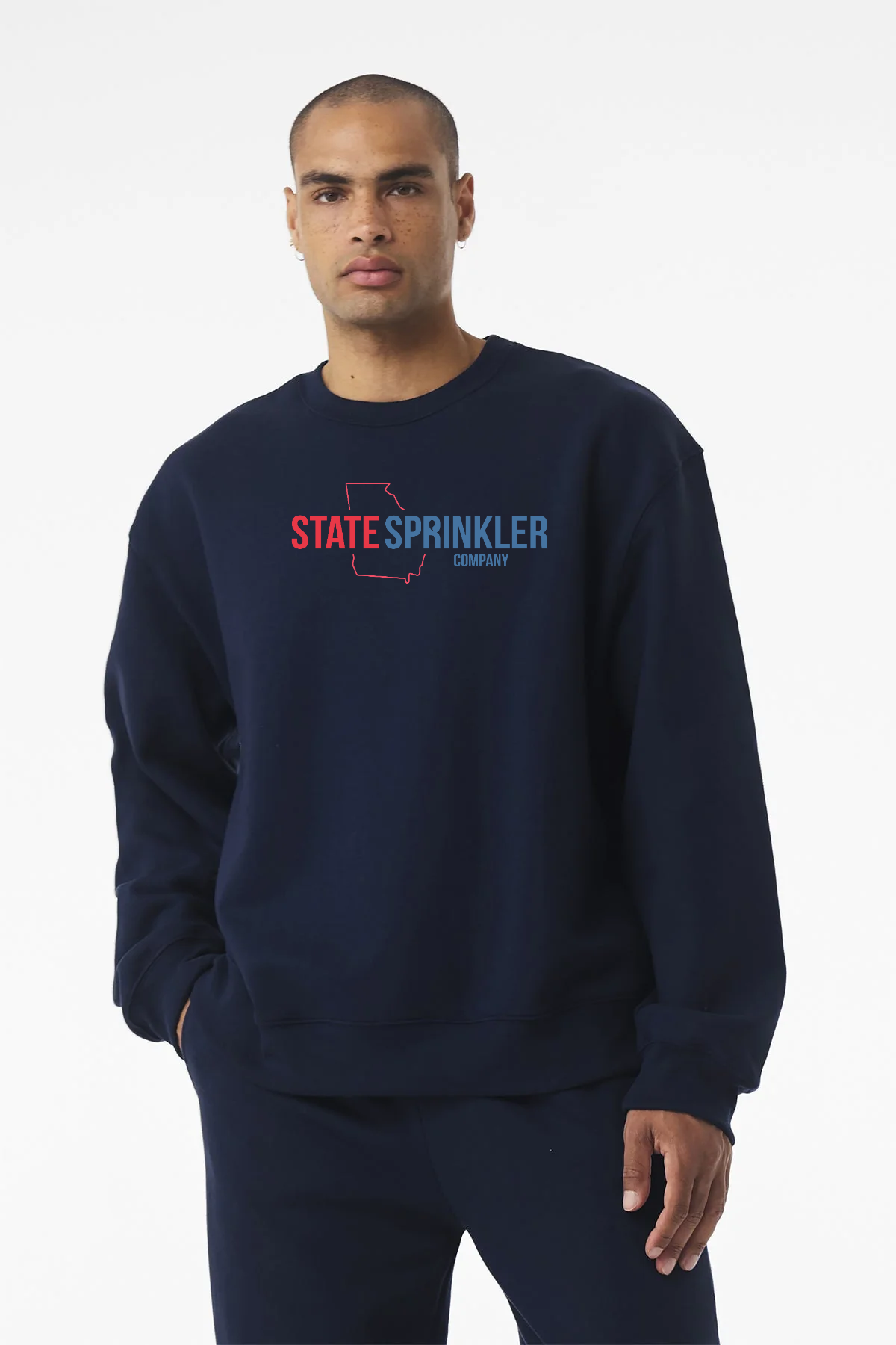 Bella Canvas Unisex Heavyweight Custom Crewneck Sweatshirts, Navy [Fire Solutions]