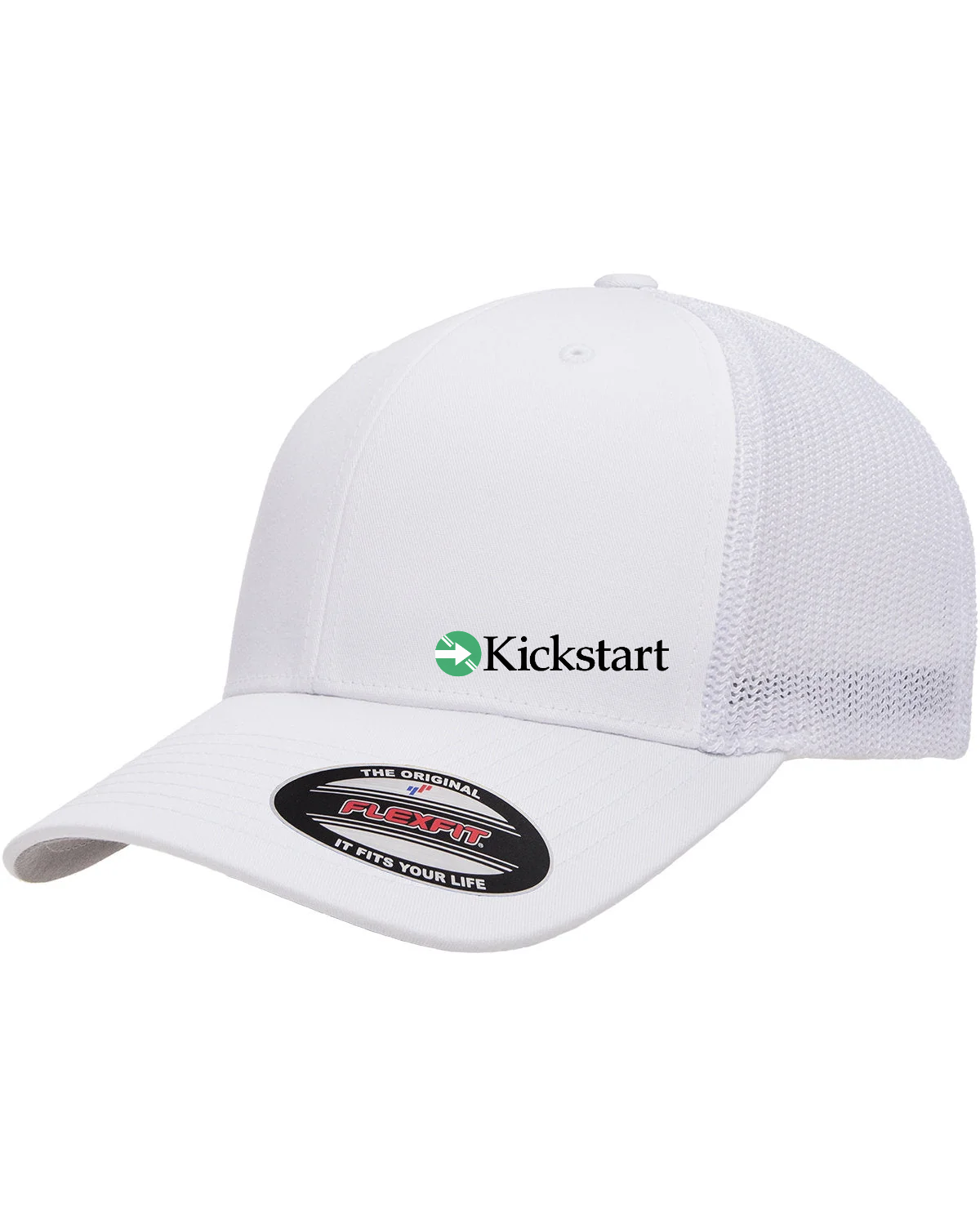 Flexfit 6-Panel Trucker Custom Caps, White [Georgia Kickstart]