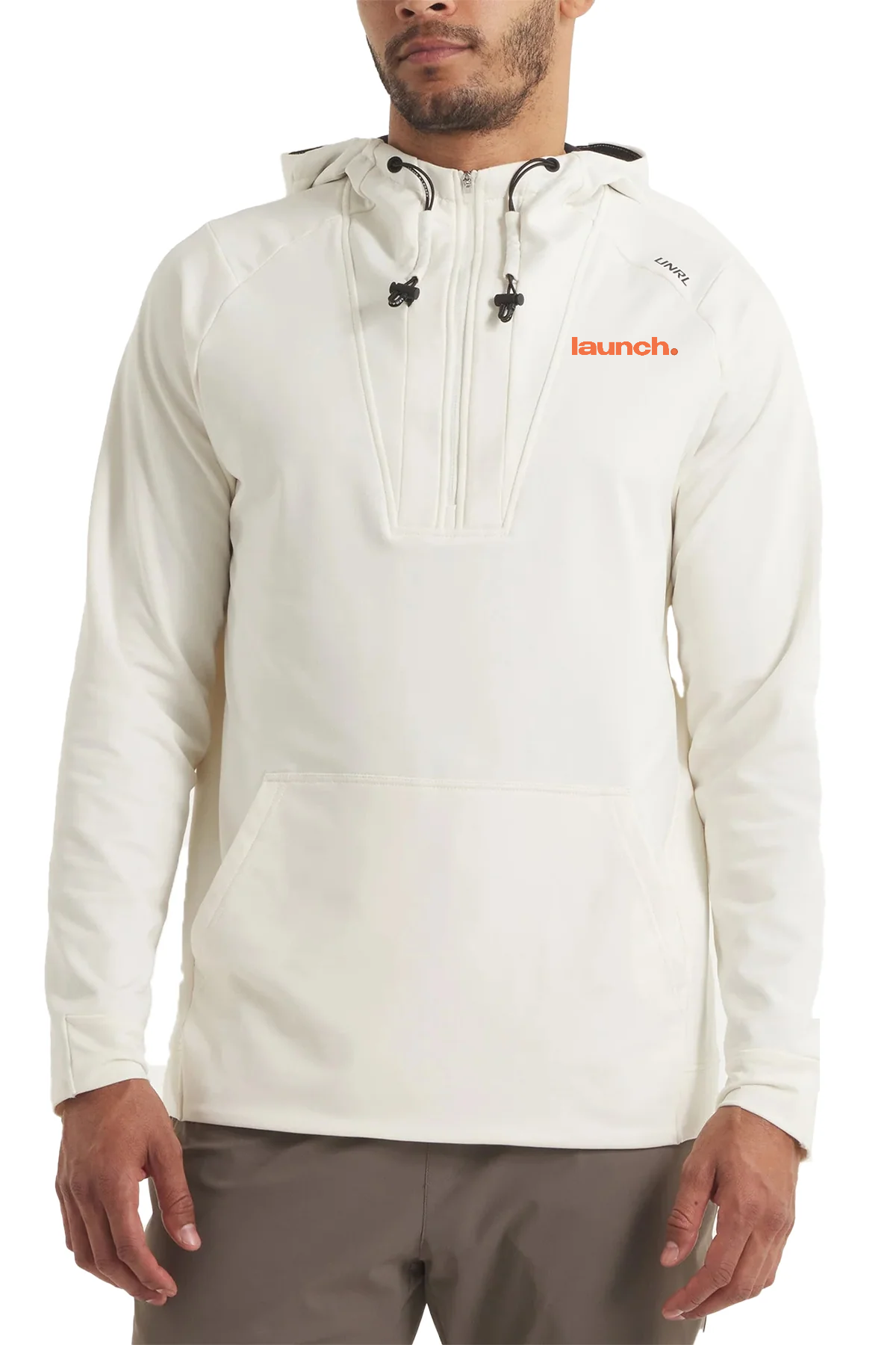 UNRL Crossover Half-Zip Custom Hoodies, Coconut [Custom Clothing]