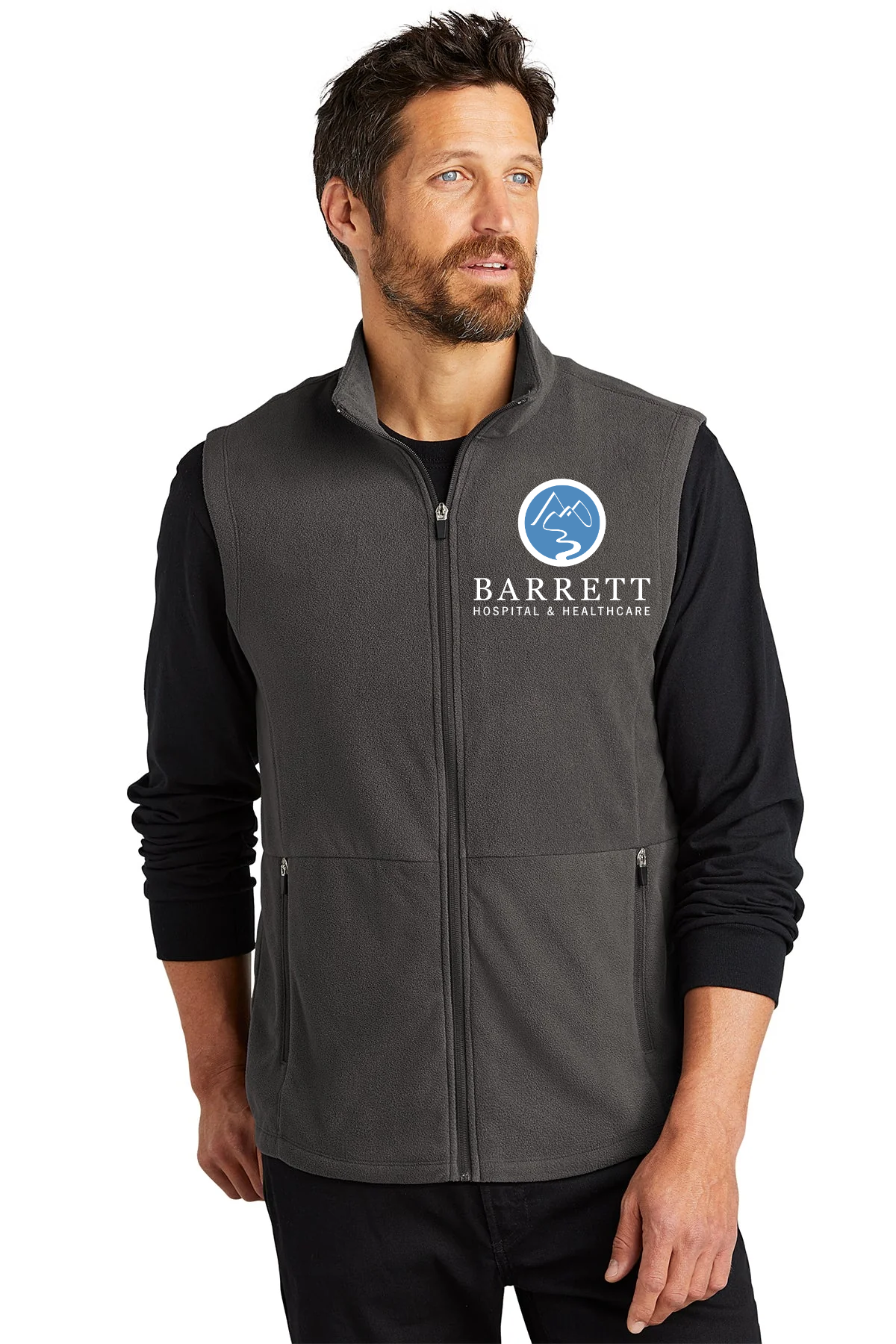 Port Authority Accord Microfleece Custom Vests, Pewter [Barrett Hospital and Healthcare]