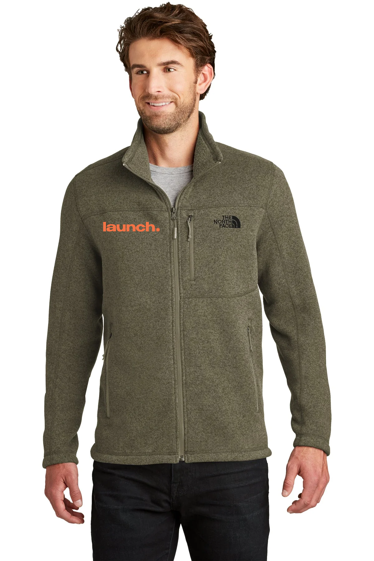 The North Face Sweater Fleece Jacket New Taupe Green Heather [Launch]