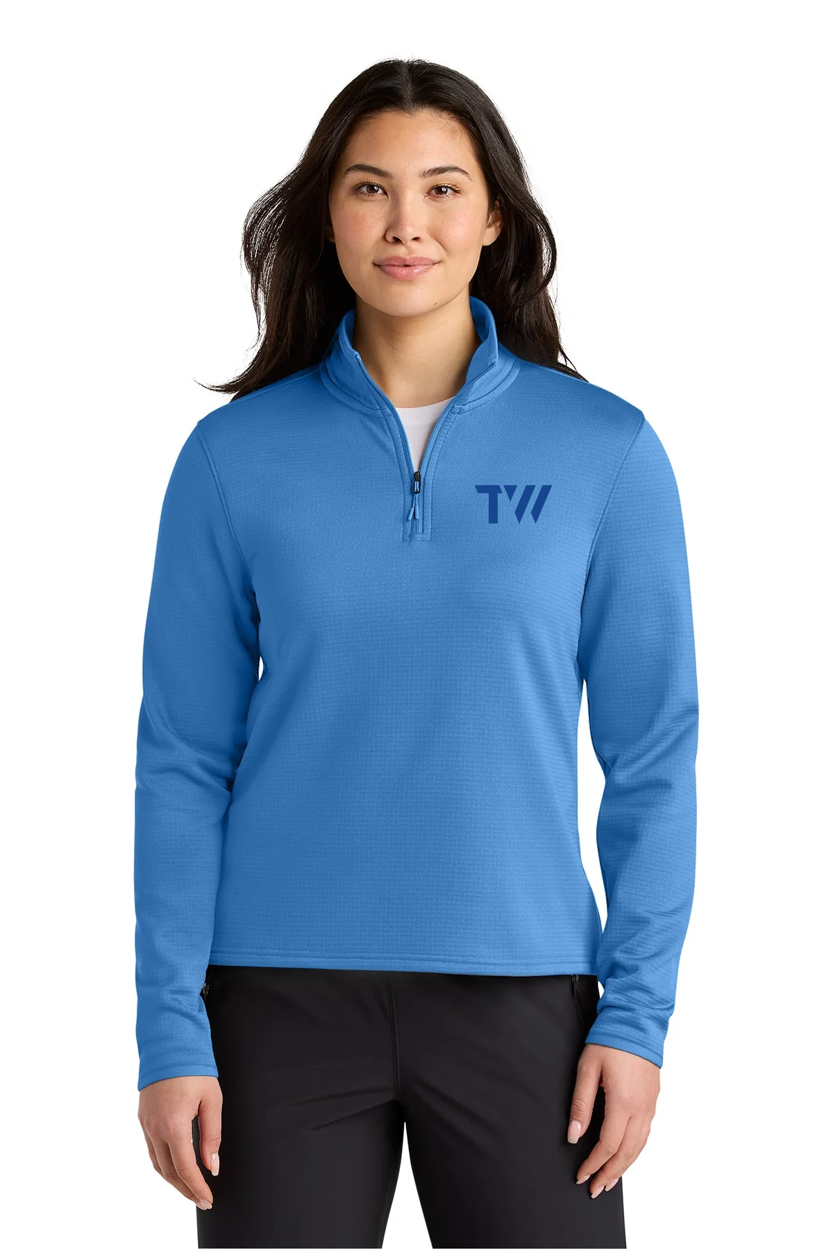 The North Face Womens Aim 1/4-Zip Custom Fleeces, Marina Blue [TW Constructors]