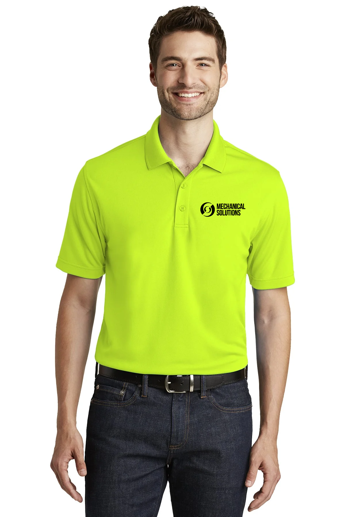 Port Authority Dry Zone UV Micro-Mesh Custom Polos, Safety Yellow [Mechanical Solutions]