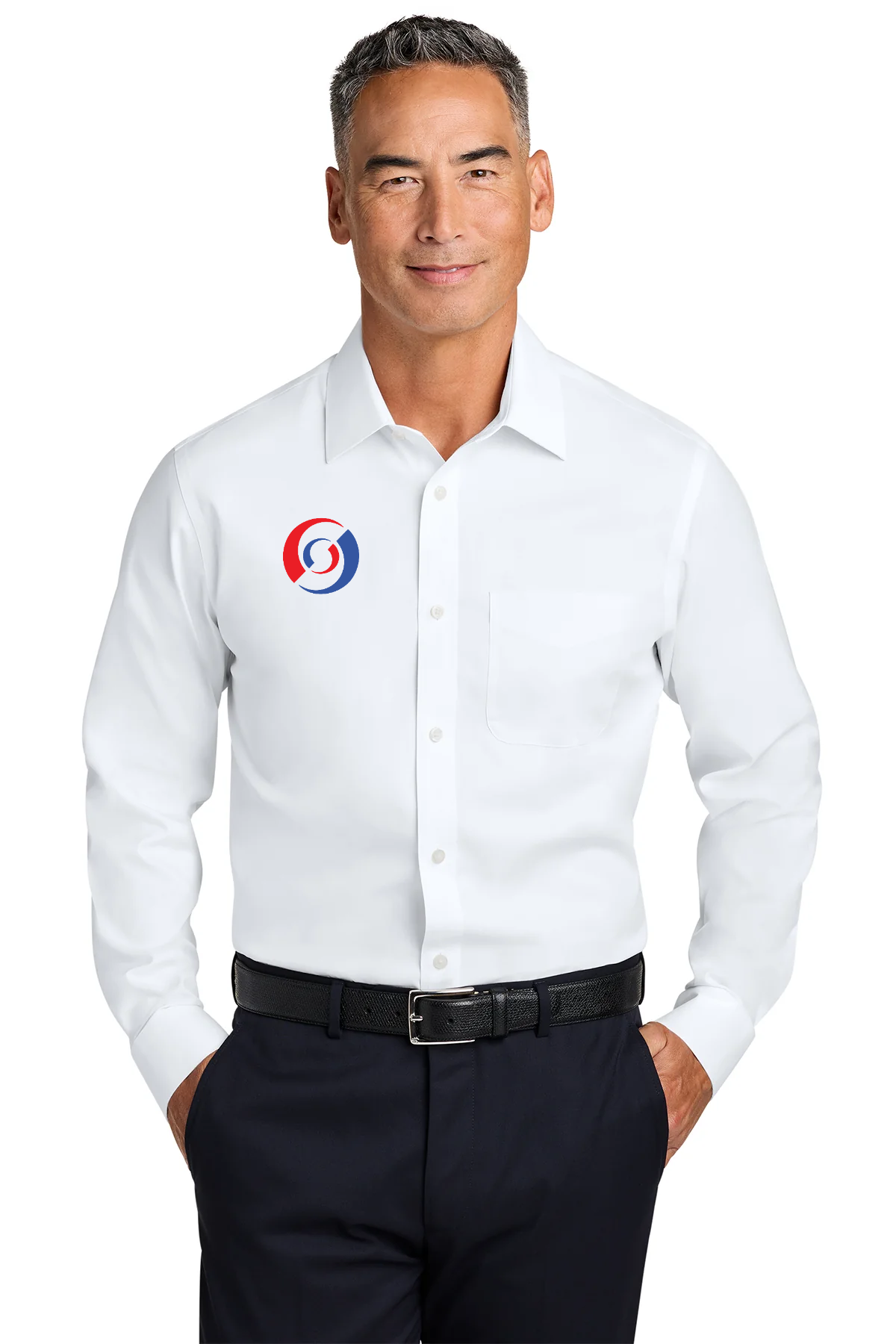 Brooks Brothers Wrinkle-Free Stretch Pinpoint Spread Collar Shirt, White [Mechanical Solutions]