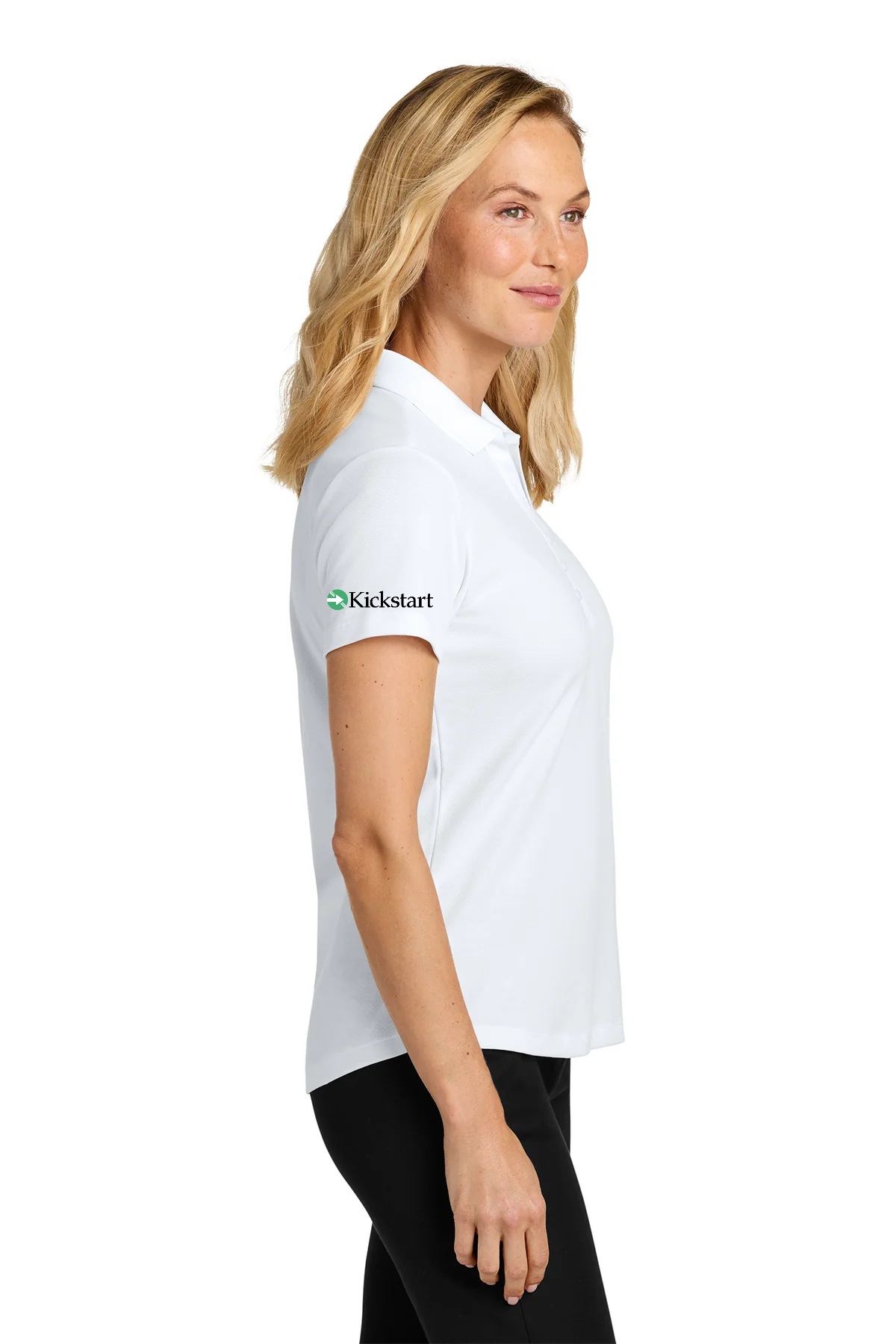 Port Authority Womens Plaited Pique Polo, White [Georgia Kickstart]