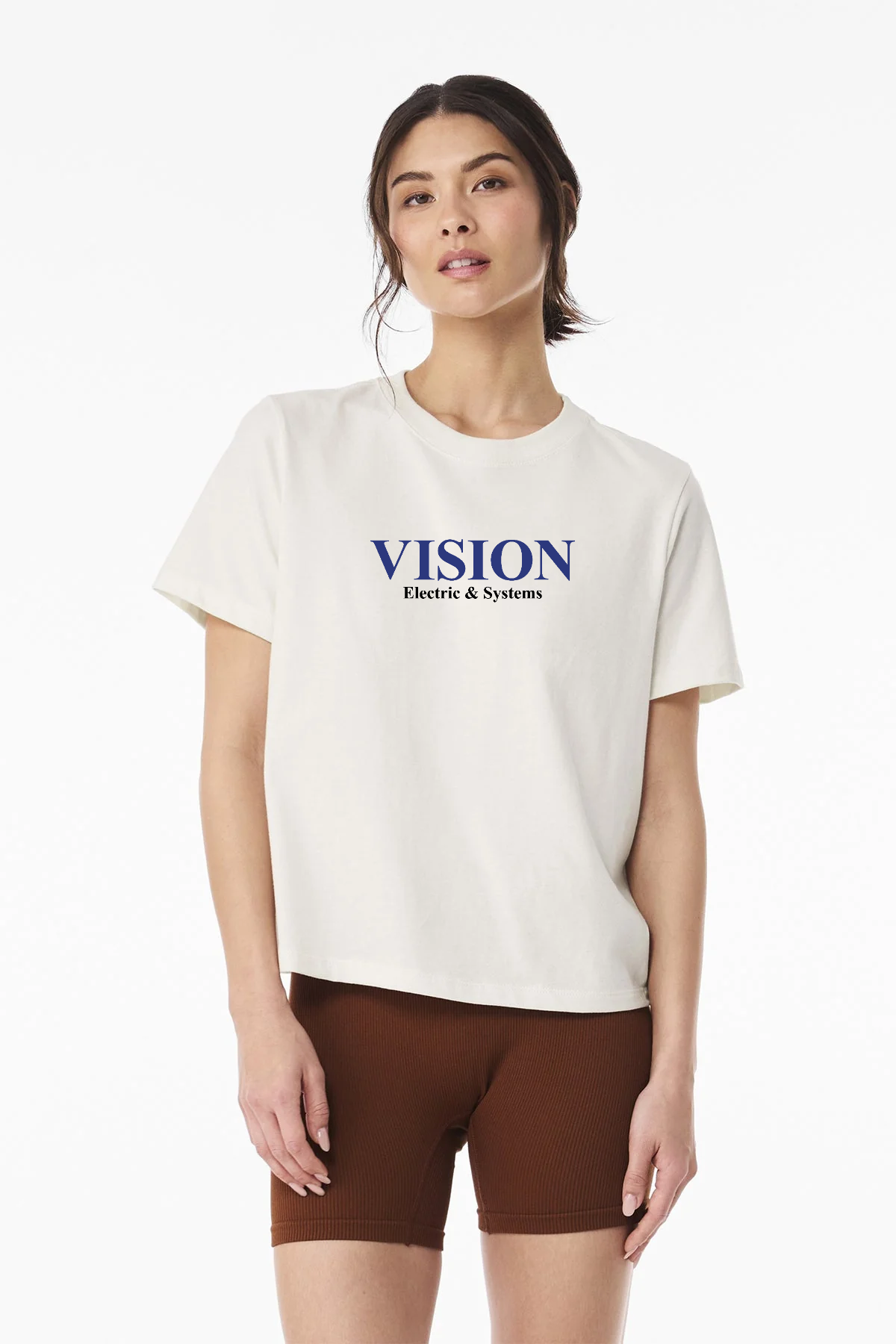 Bella Canvas Womens Heavyweight Custom Tee's, Vintage White [Vision Electric and Systems]
