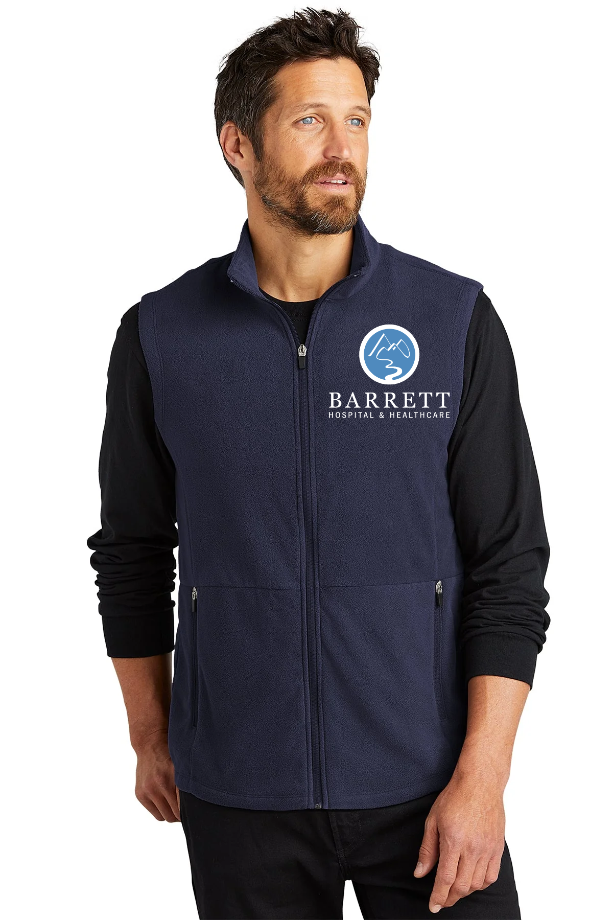Port Authority Accord Microfleece Custom Vests, Navy [Barrett Hospital and Healthcare]