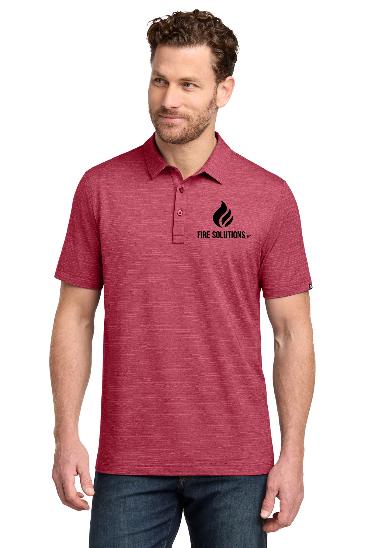 TravisMathew Crestview Custom Polos, Red Heather [Fire Solutions]
