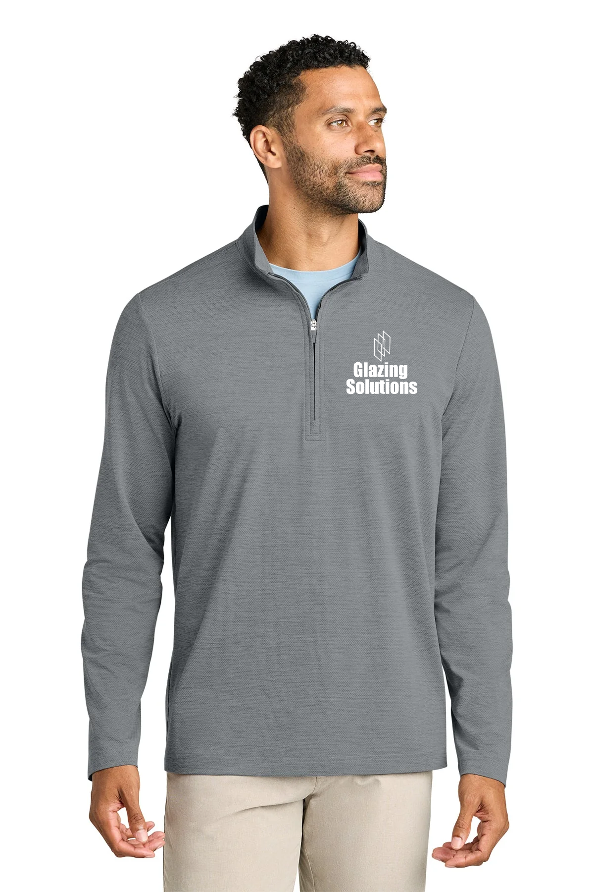 TravisMathew Onward Custom 1/4-Zips, Quiet Shade Grey Heather [Glazing Solutions]