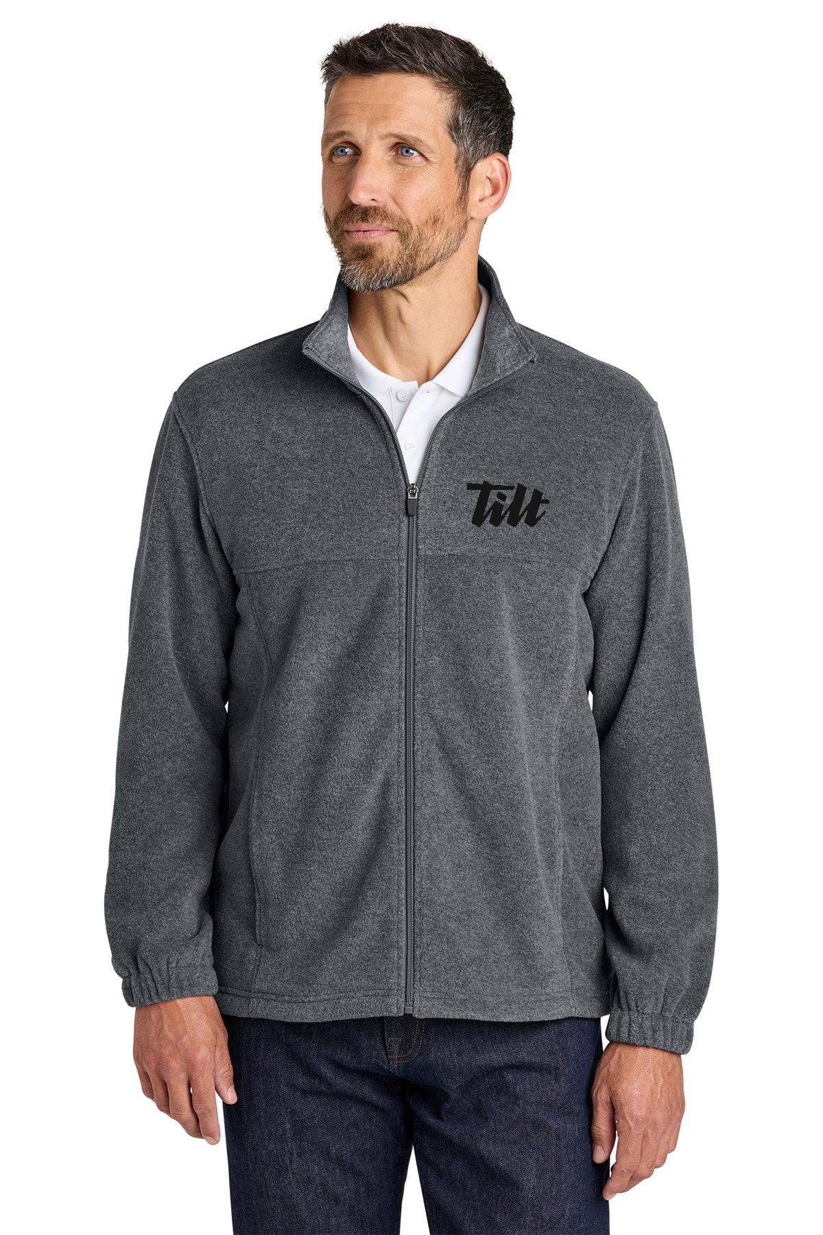 Port Authority Plush Fleece Full-Zip Jacket, Storm Grey Heather [TESTFAZIL3]