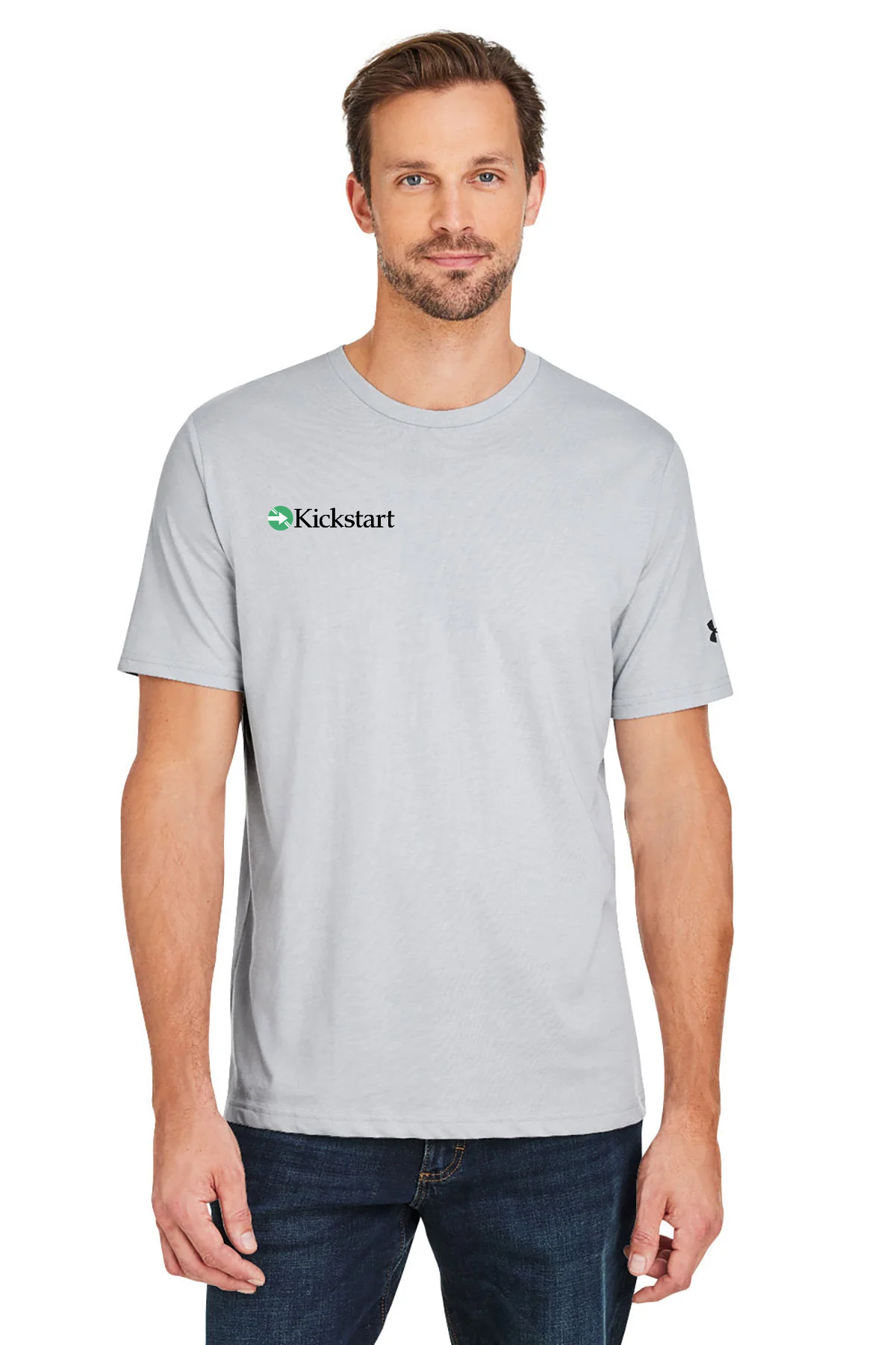 Under Armour Mens Athletic 2.0 Custom T-Shirts, Medium Grey [Georgia Kickstart]