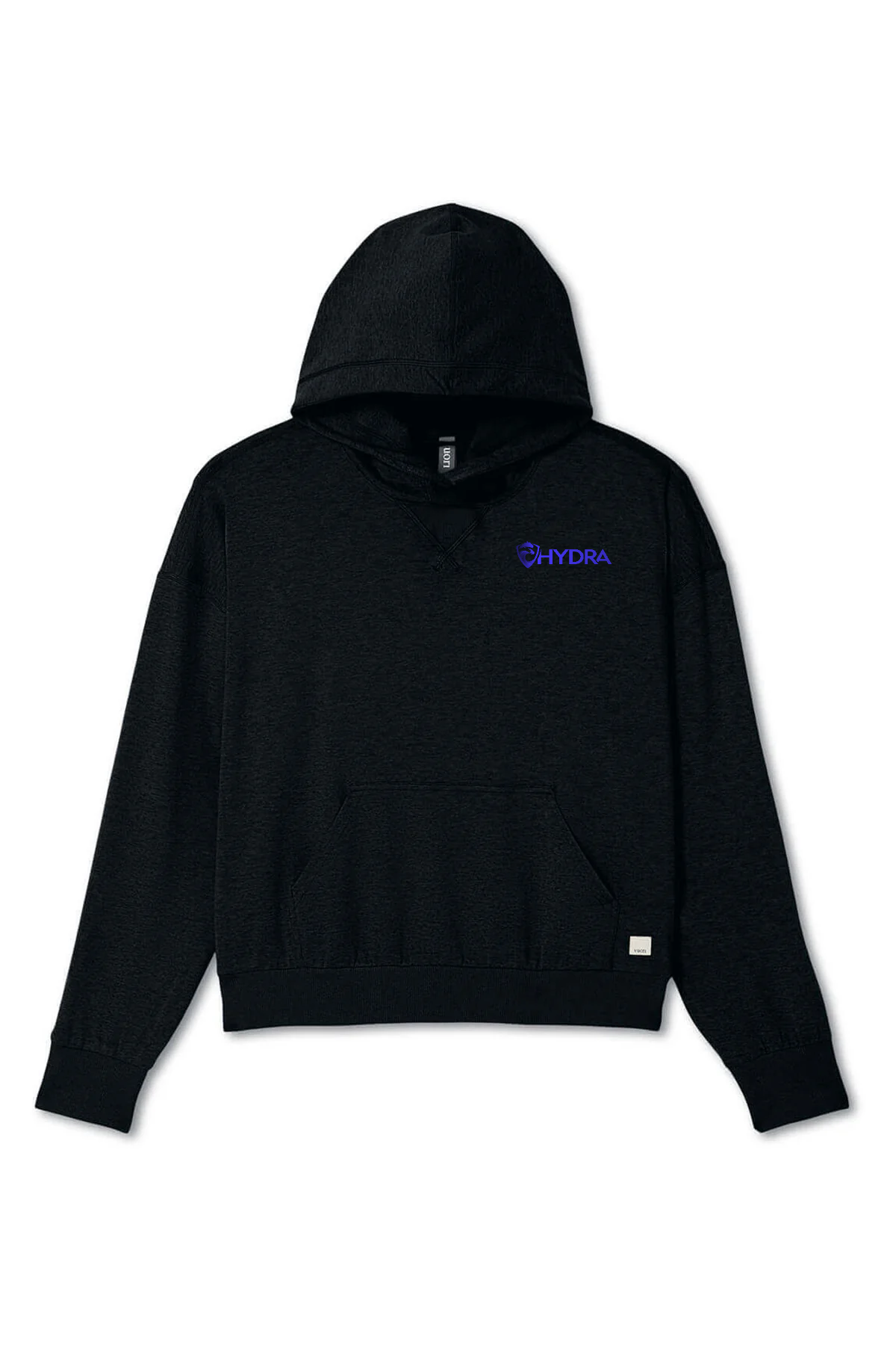 Vuori Women's Halo Modern Custom Pullover Hoodies, Black Heather [Hydra Host]