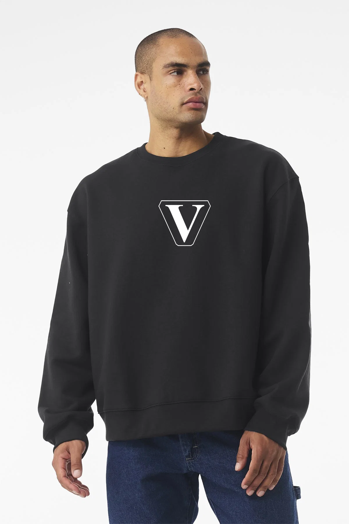 Bella Canvas Unisex Heavyweight Custom Crewneck Sweatshirts, Vintage Black [Vision Electric and Systems]