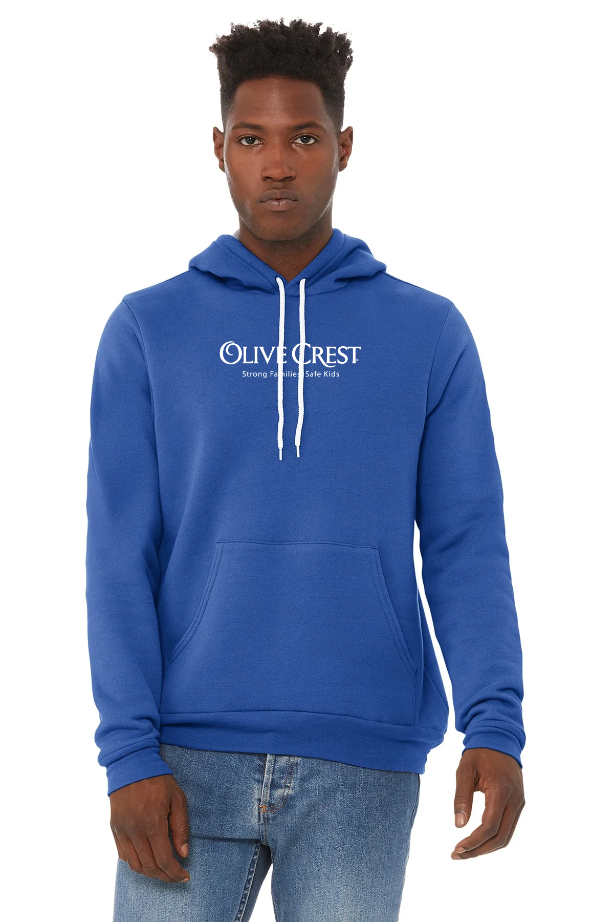 Bella Canvas Unisex Sponge Fleece Hoodie, True Royal [Olive Crest]