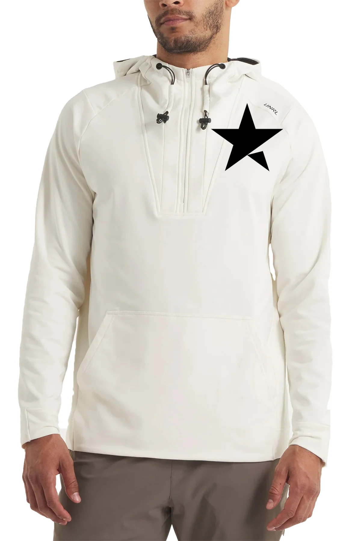 UNRL Crossover Half-Zip Custom Hoodies, Coconut [Tetralogicx]