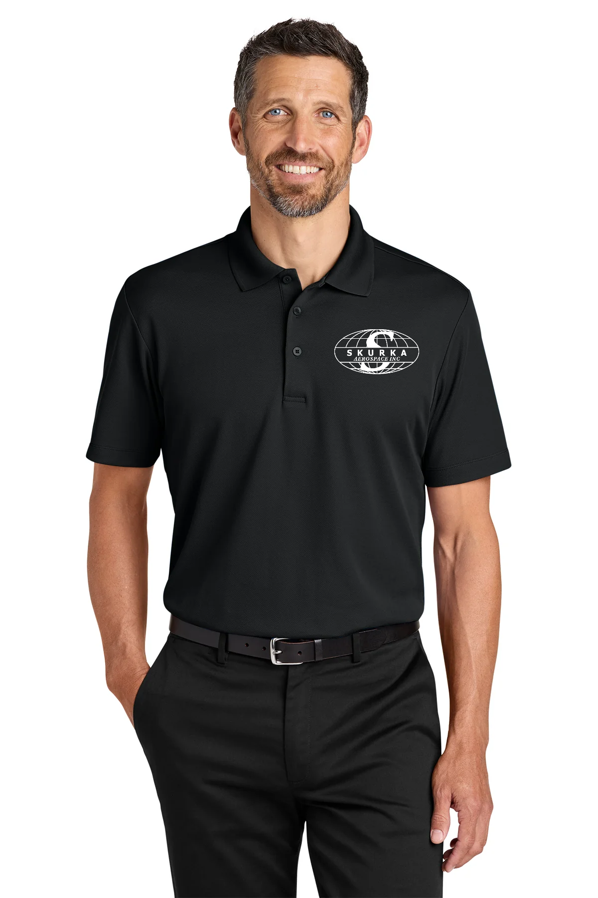 Port Authority Plaited Pique Polo, Deep Black [Skurka Aerospace, Inc.]
