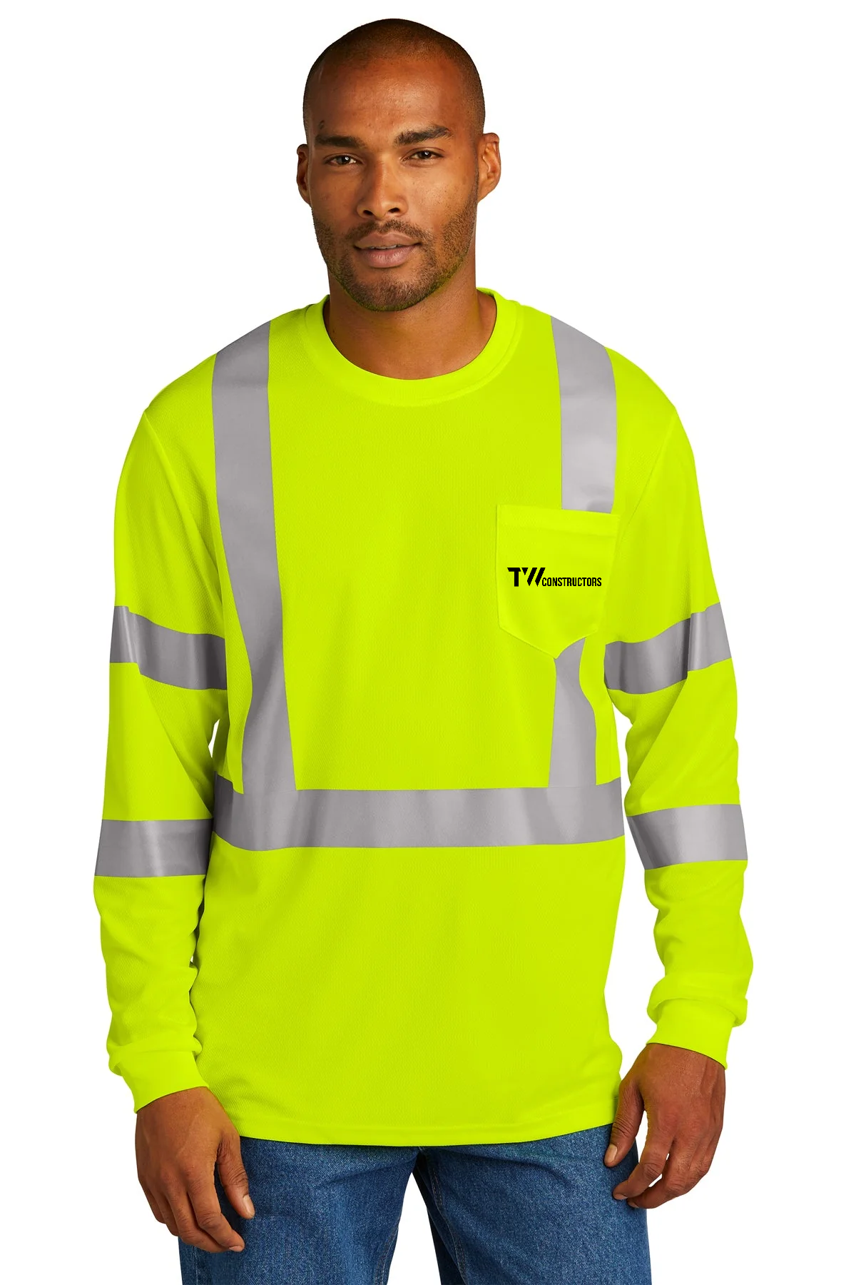 CornerStone ANSI 107 Class 3 Mesh Long Sleeve Tee, Safety Yellow [TW Constructors]