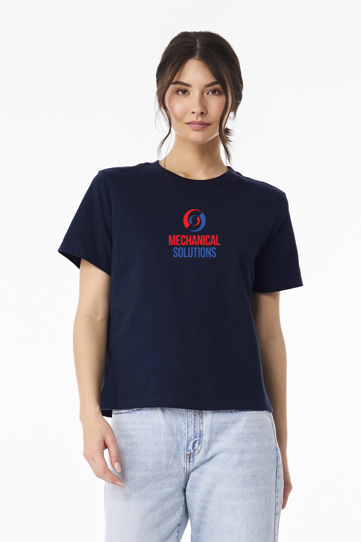 Bella Canvas Womens Heavyweight Custom Tee's, Navy [Mechanical Solutions]