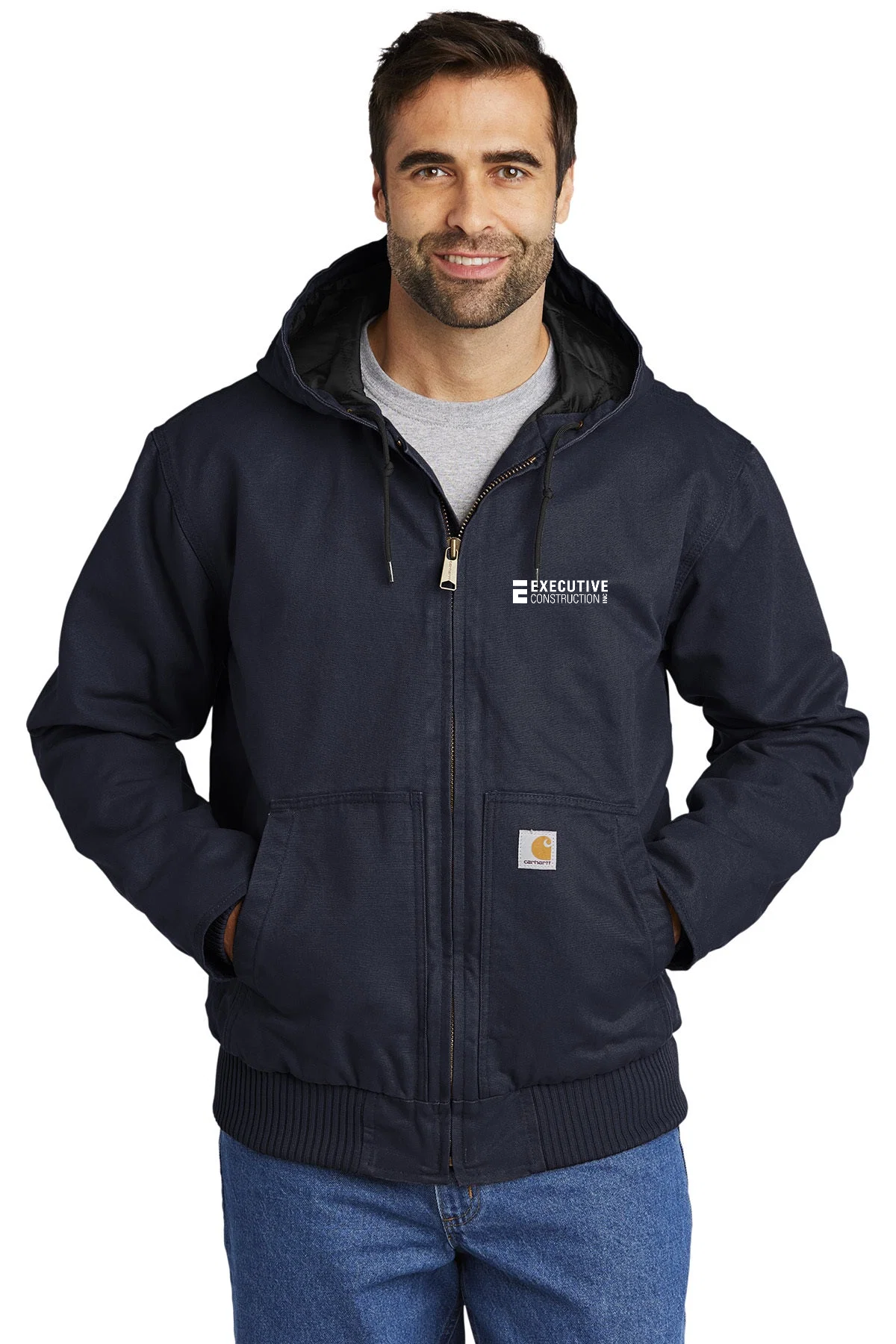 Carhartt Washed Duck Custom Jackets, Navy [Executive Construction]