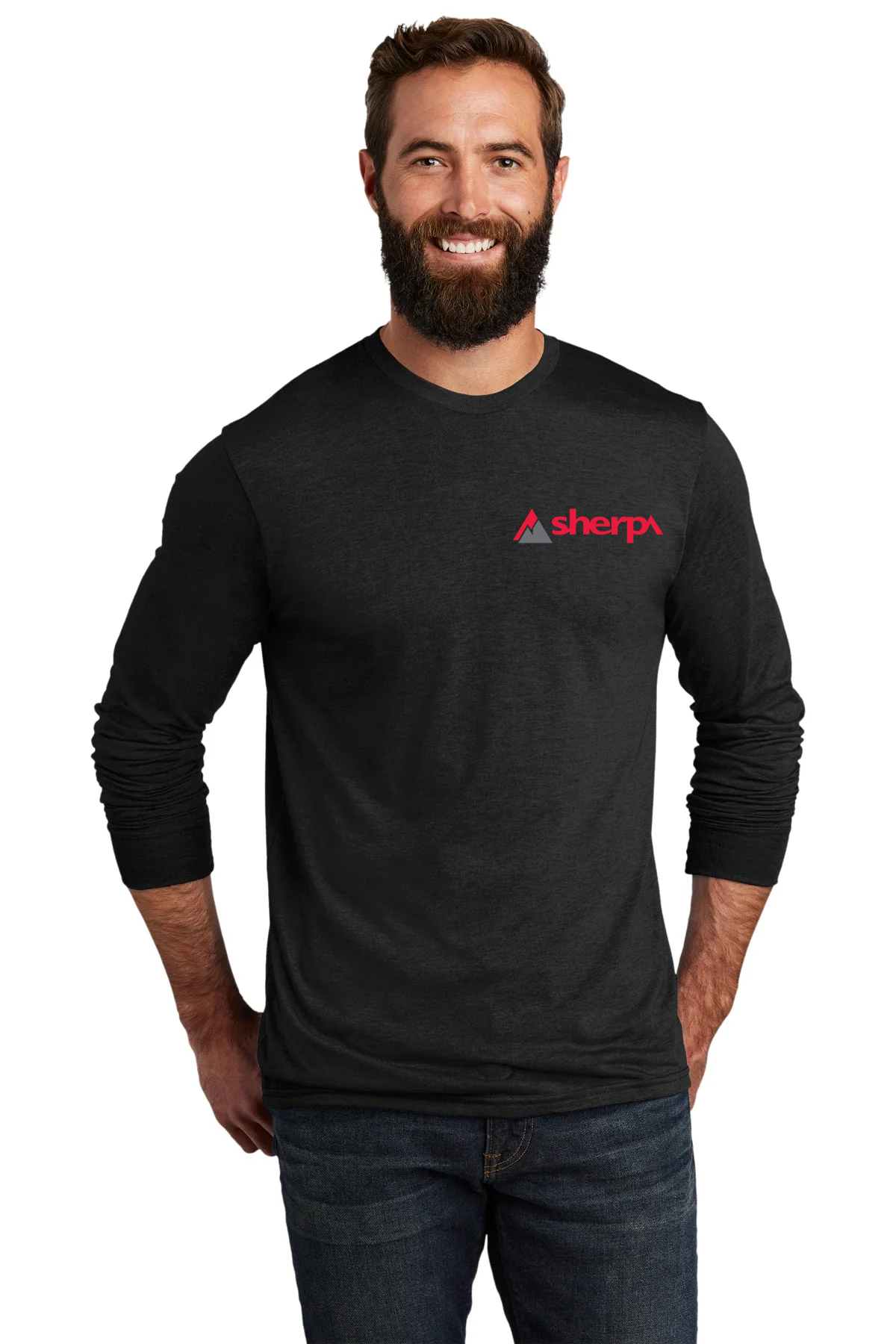 Allmade Unisex Tri-Blend Custom Long Sleeve Tee, Space Black [Sherpa LLC]
