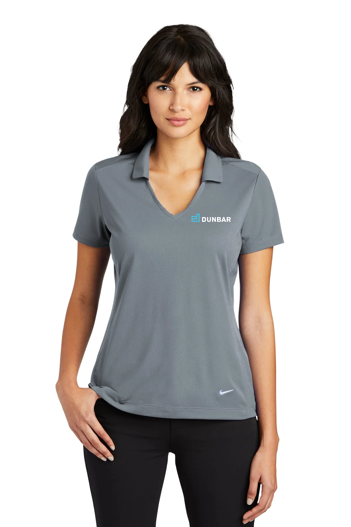 Nike Ladies Dri-FIT Vertical Mesh Customized Polos, Cool Grey [Dunbar]