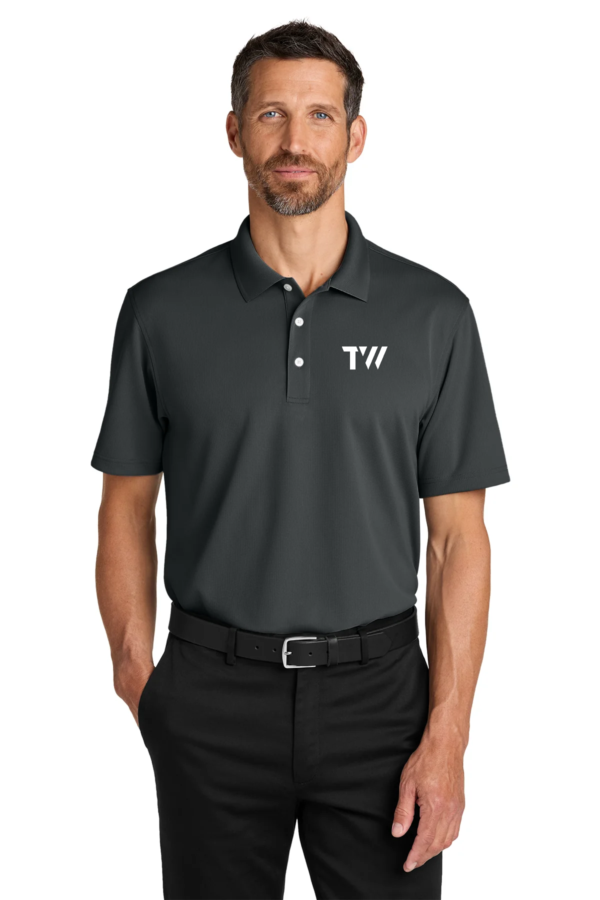 Port Authority Dry Zone Stain-Release Grid Polo, Seal Grey [TW Constructors]