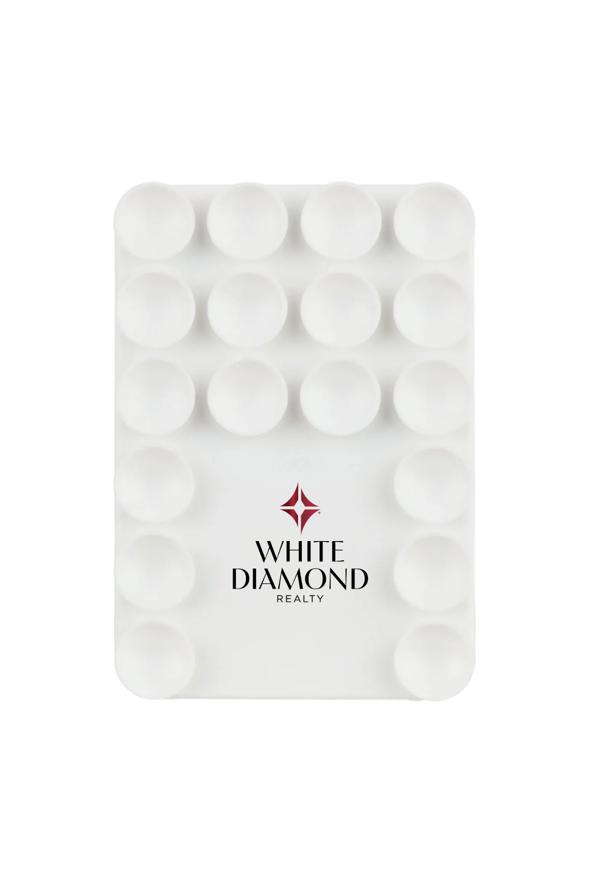 Hang On Custom Suction Phone Case Mounts with Magnet, White [White Diamond Realty]