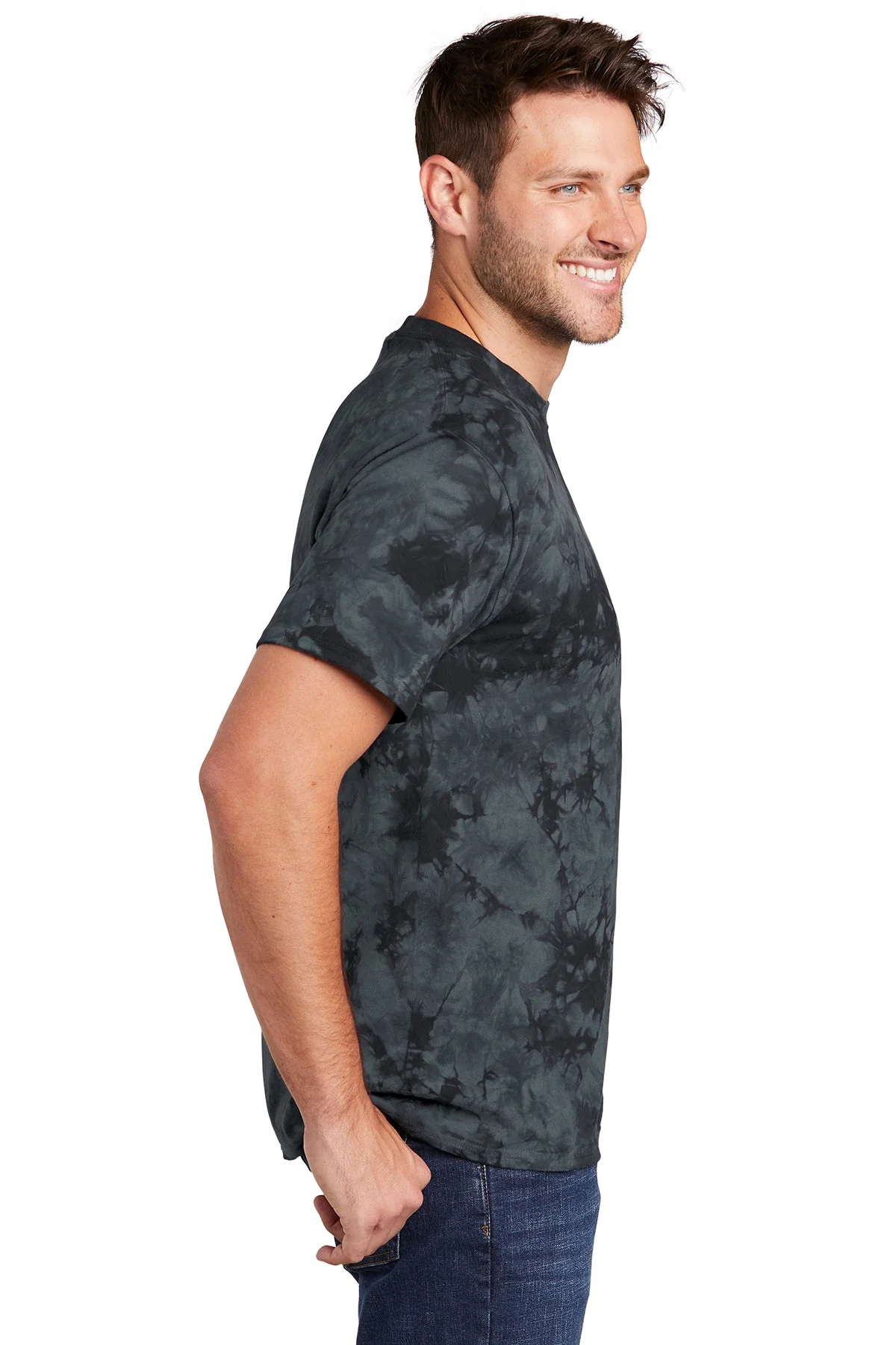Port & Company Crystal Tie-Dye Custom Tee's, Black [Stratolaunch]