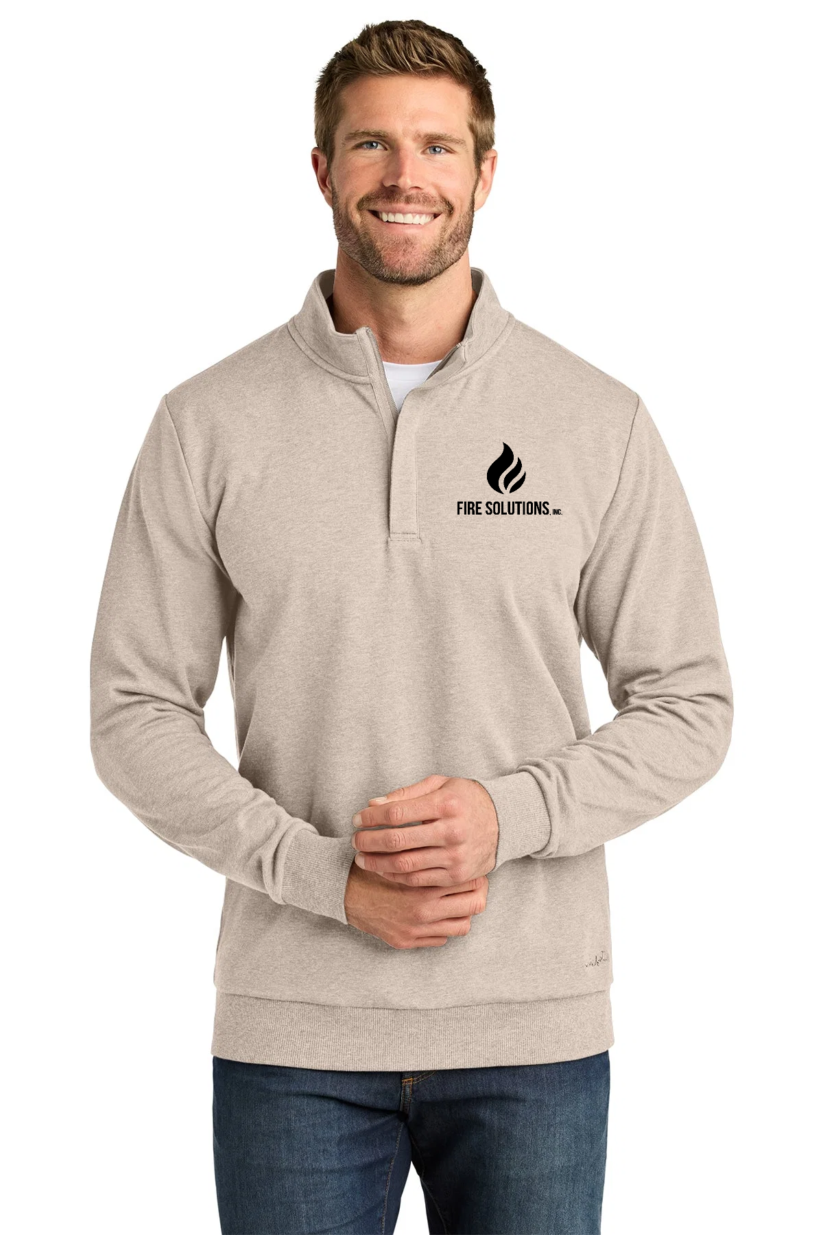 TravisMathew Ocean Villa 1/4-Zip, Natural Heather [Fire Solutions]